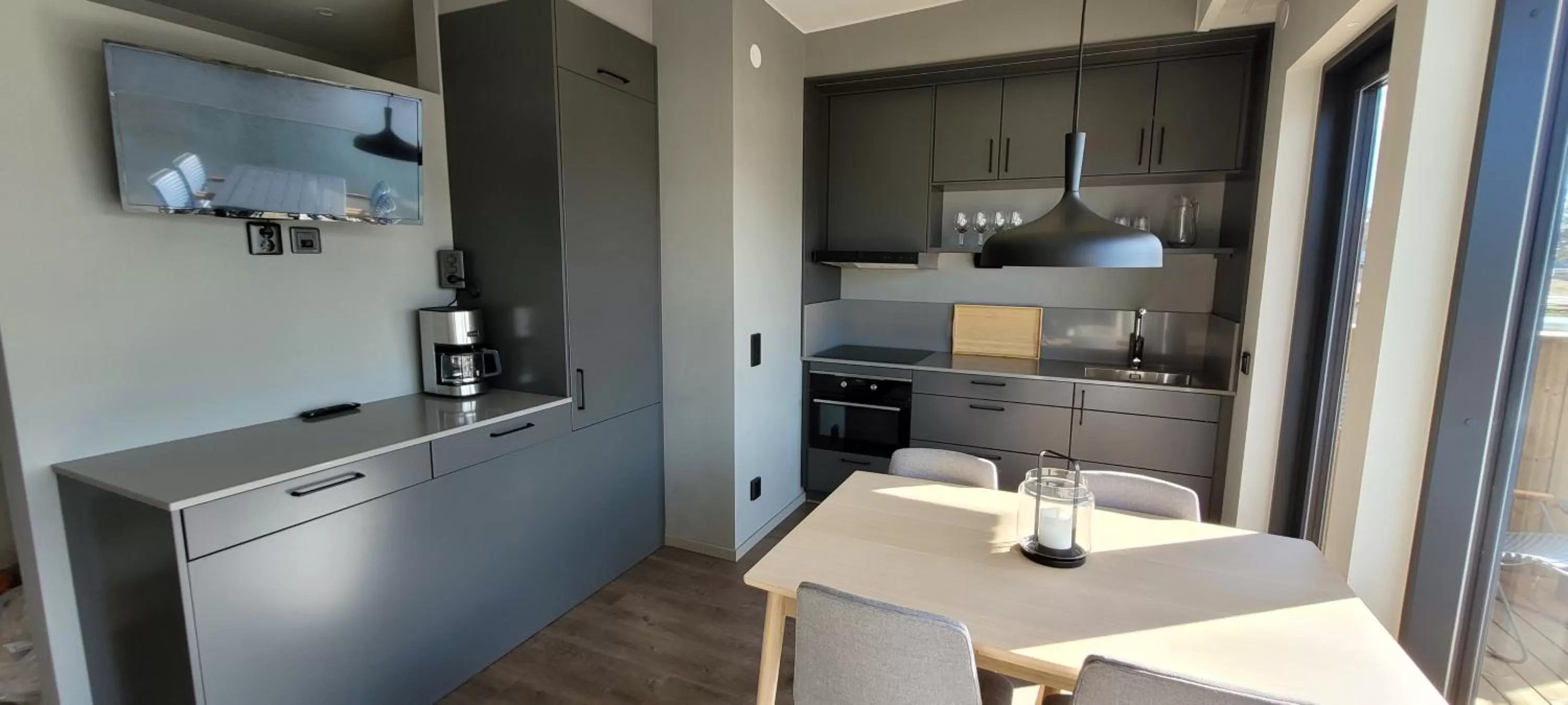 Kitchen or kitchenette in Halmstad Golfarena Hotell & Lägenheter