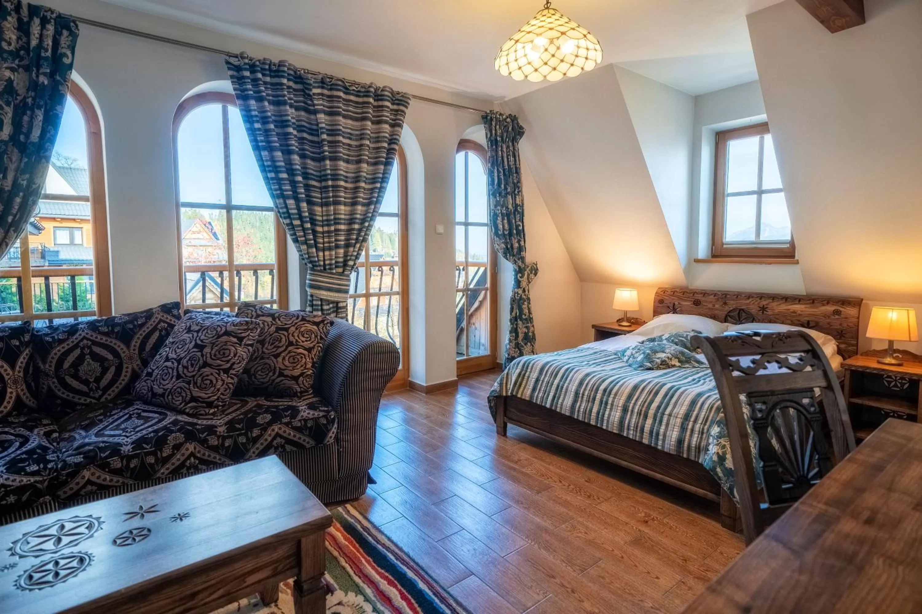 Balcony/Terrace, Bed in Butorowy Dwór