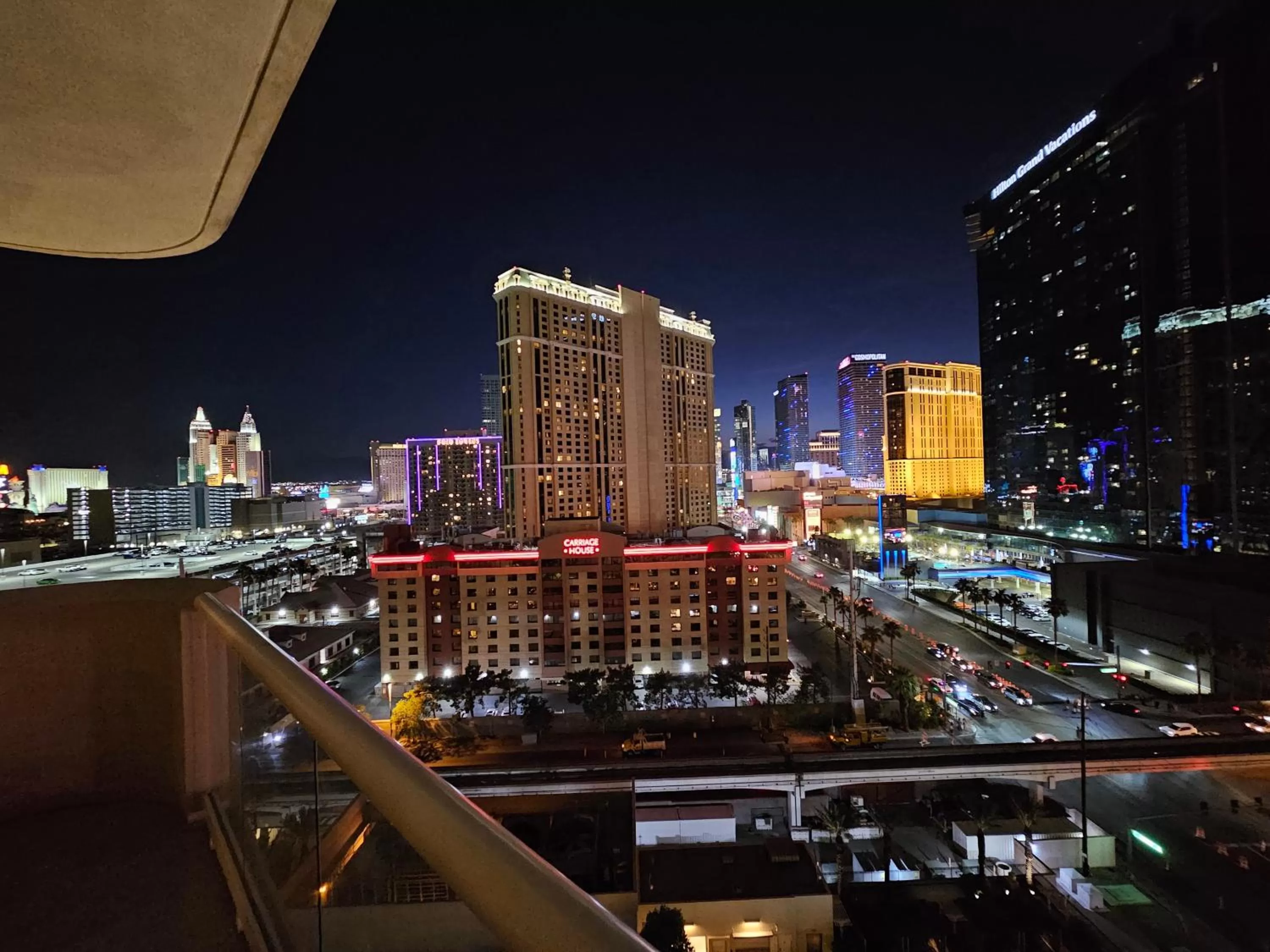 View (from property/room) in MGM Signature Strip view balcony full kitchen - 1 Br suite 2 full bath - F1 track view
