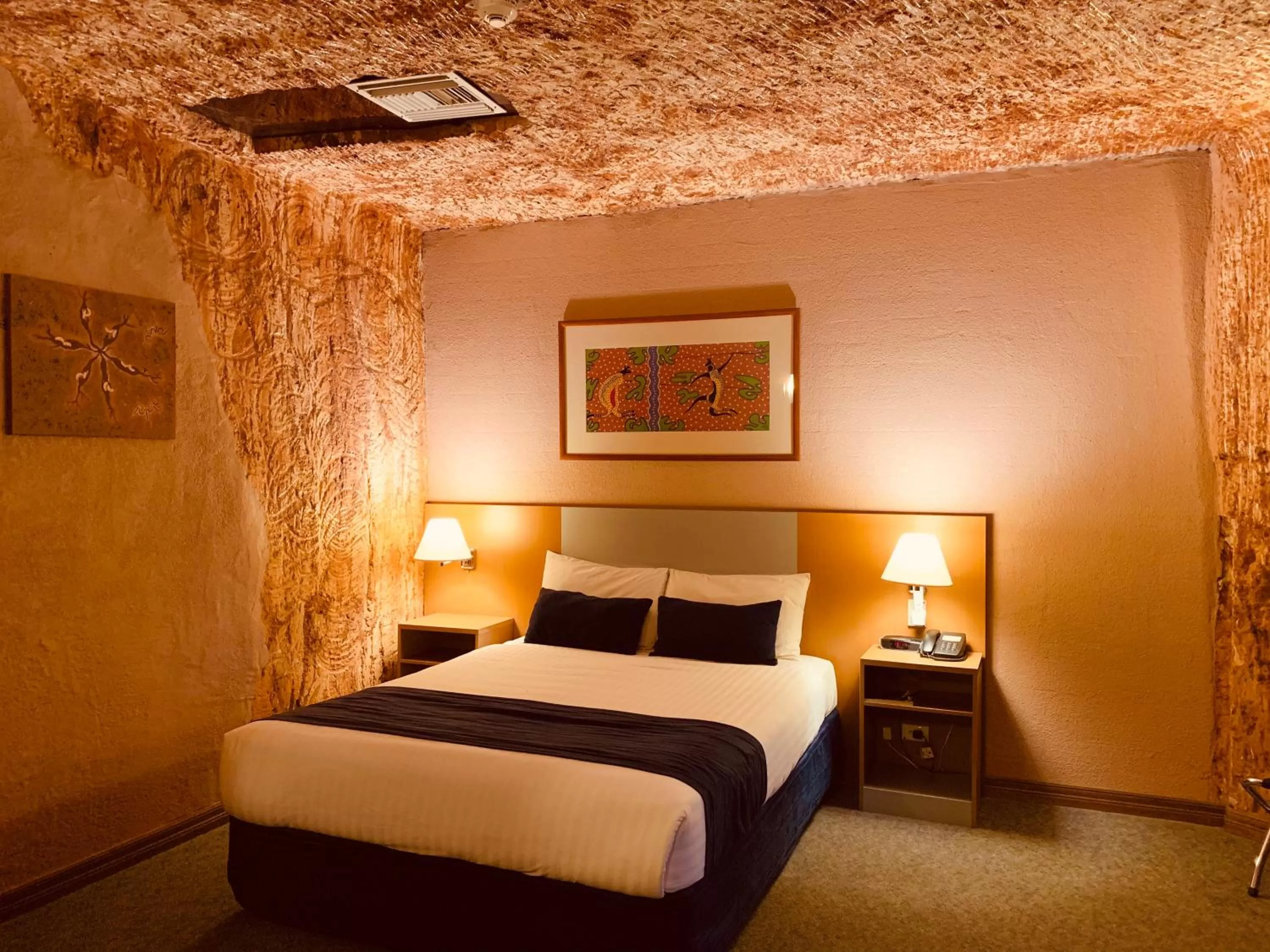 Bed in Desert Cave Hotel