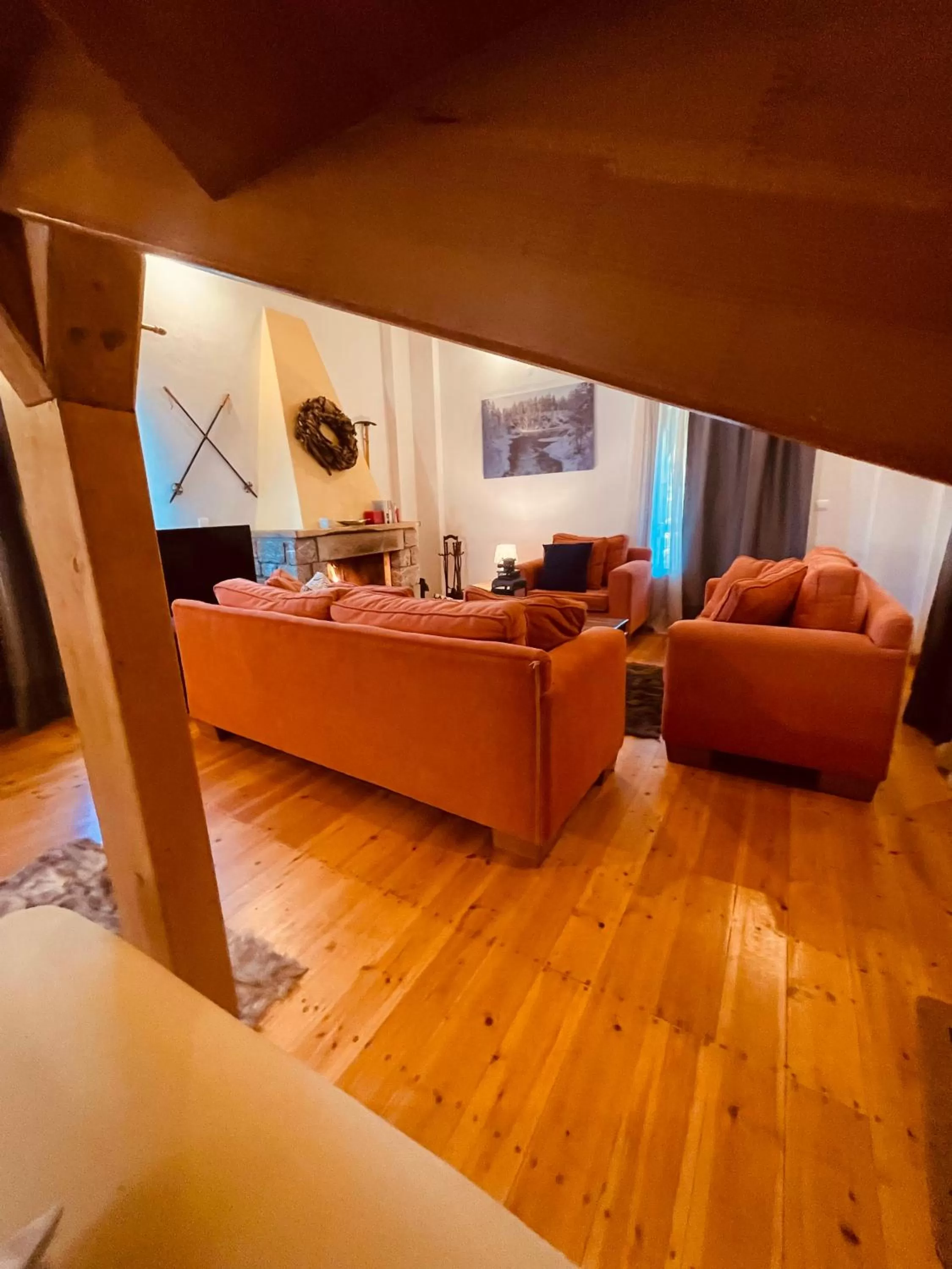 Living room in Parnassos Snow Hill Chalet