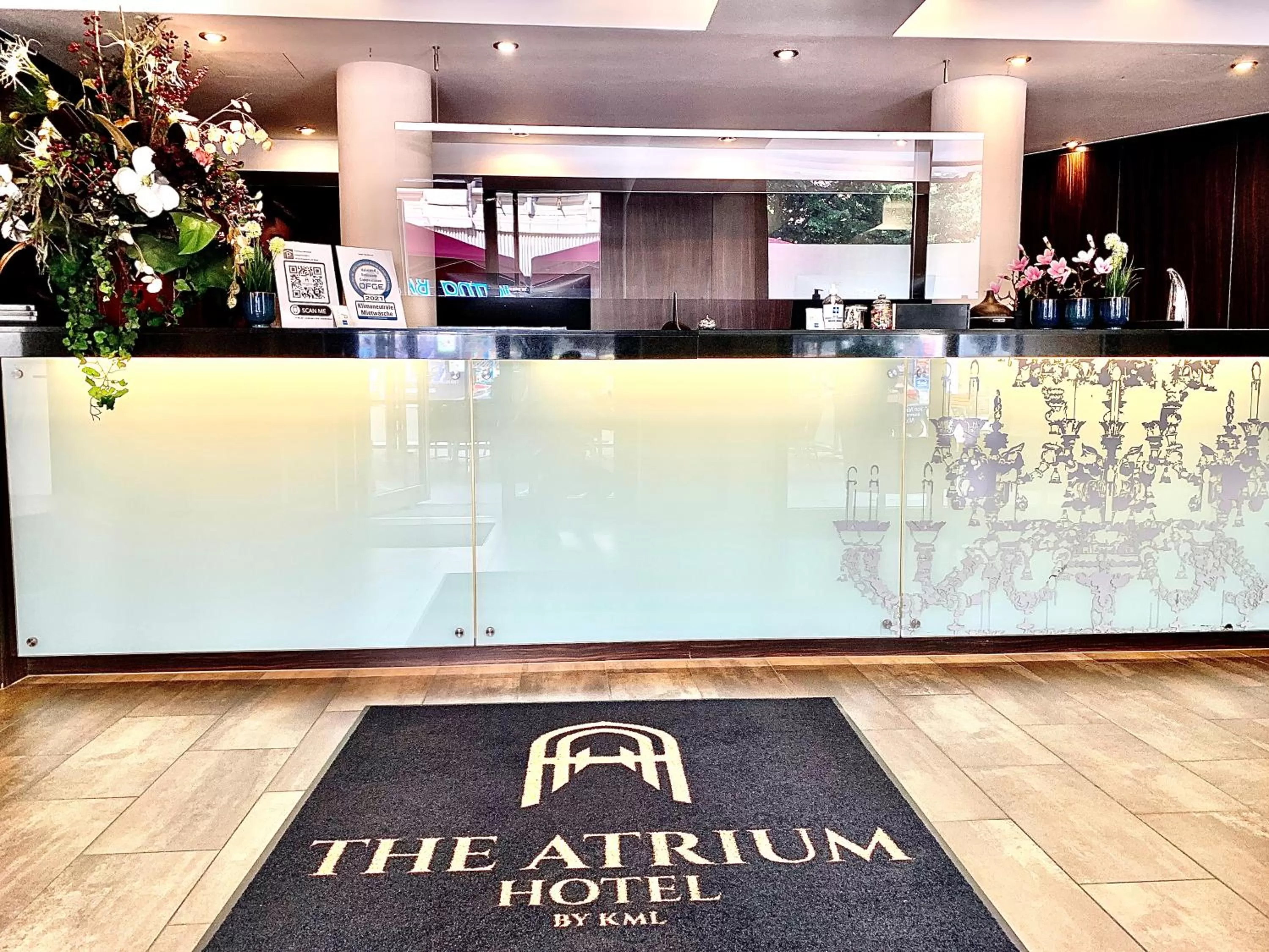 Lobby or reception in The Atrium Hotel