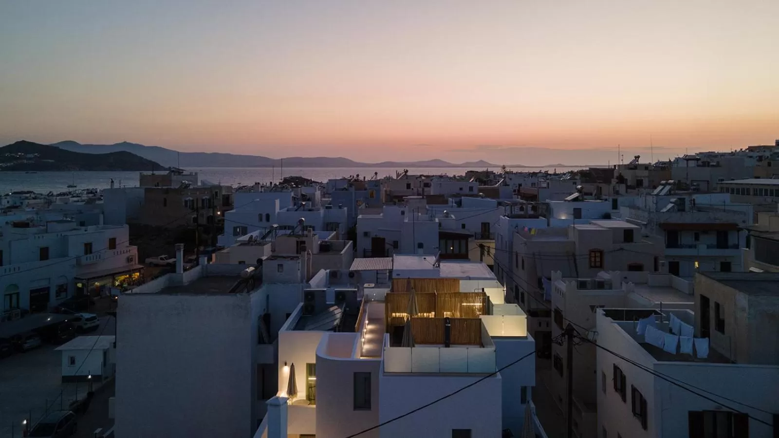 Bird's eye view, Sunrise/Sunset in Makava Suites Naxos