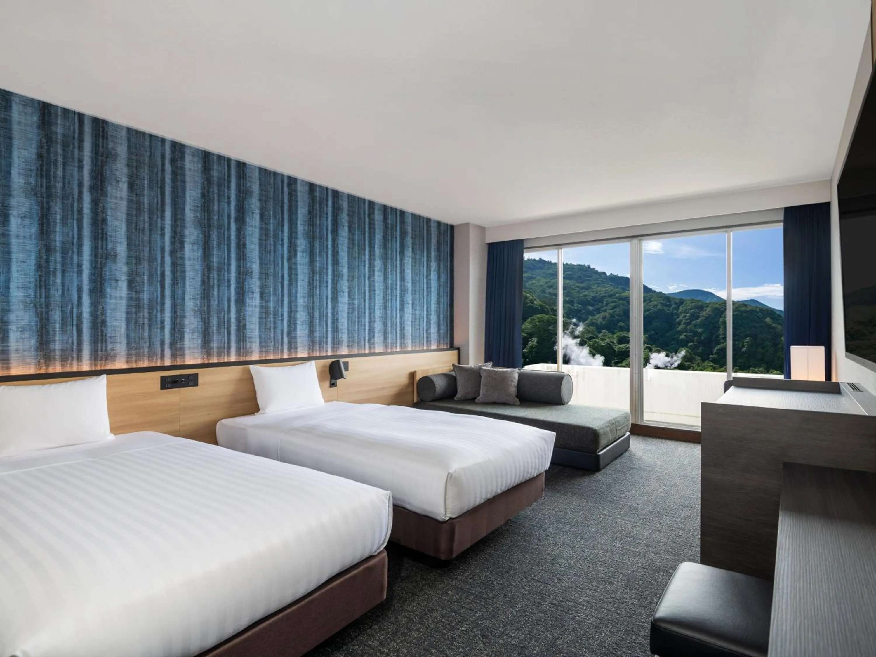 Photo of the whole room, Bed in Kirishima Kokusai Hotel