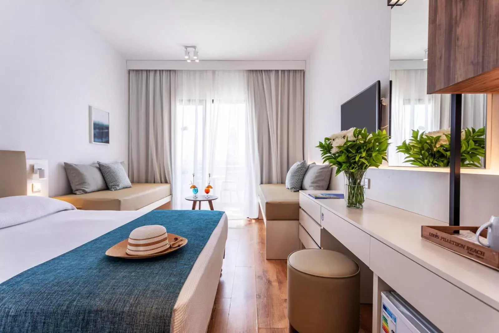 Four - Bedded Room with Sea view ( 2 Adults + 2 Children) in Louis Phaethon Beach Four - Bedded Room with Sea view ( 2 Adults + 2 Children) in Louis Phaethon Beach