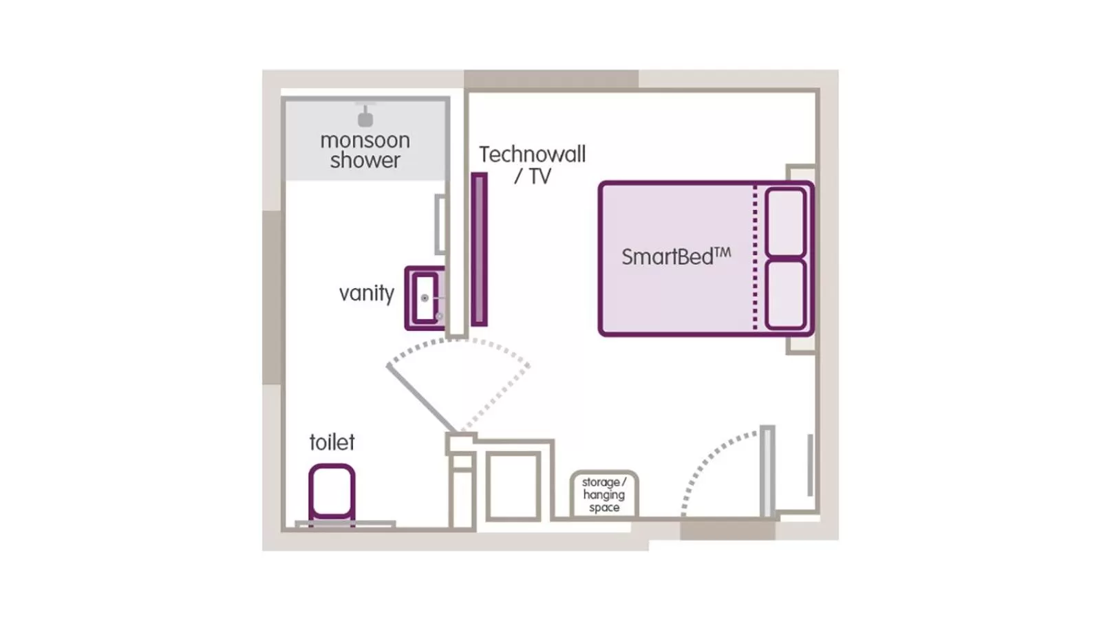 Floor plan in Yotel San Francisco