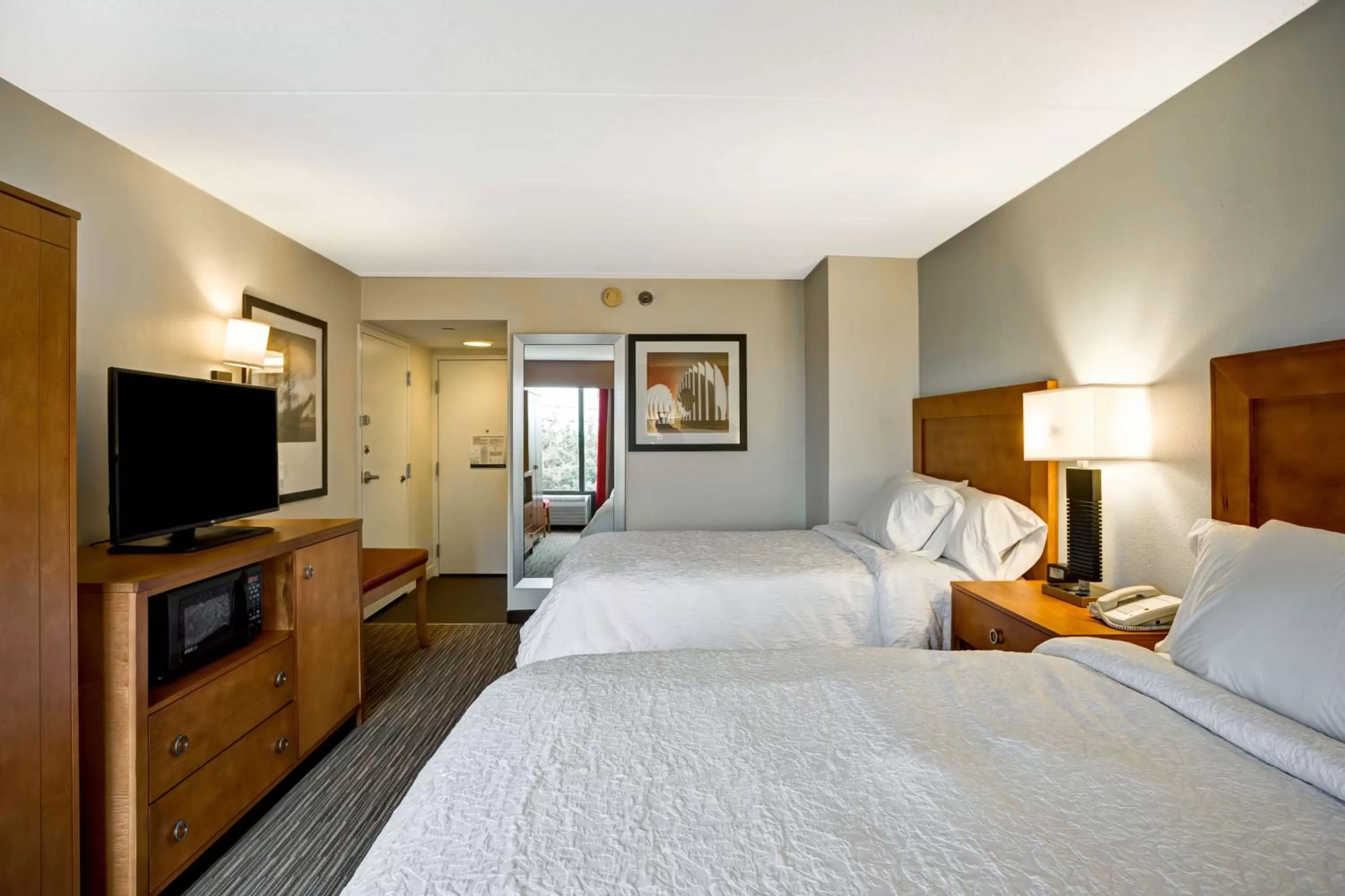 Double Room with Two Double Beds - Hearing Accessible with mini-fridge & microwave in Hampton Inn Norfolk-Naval Base