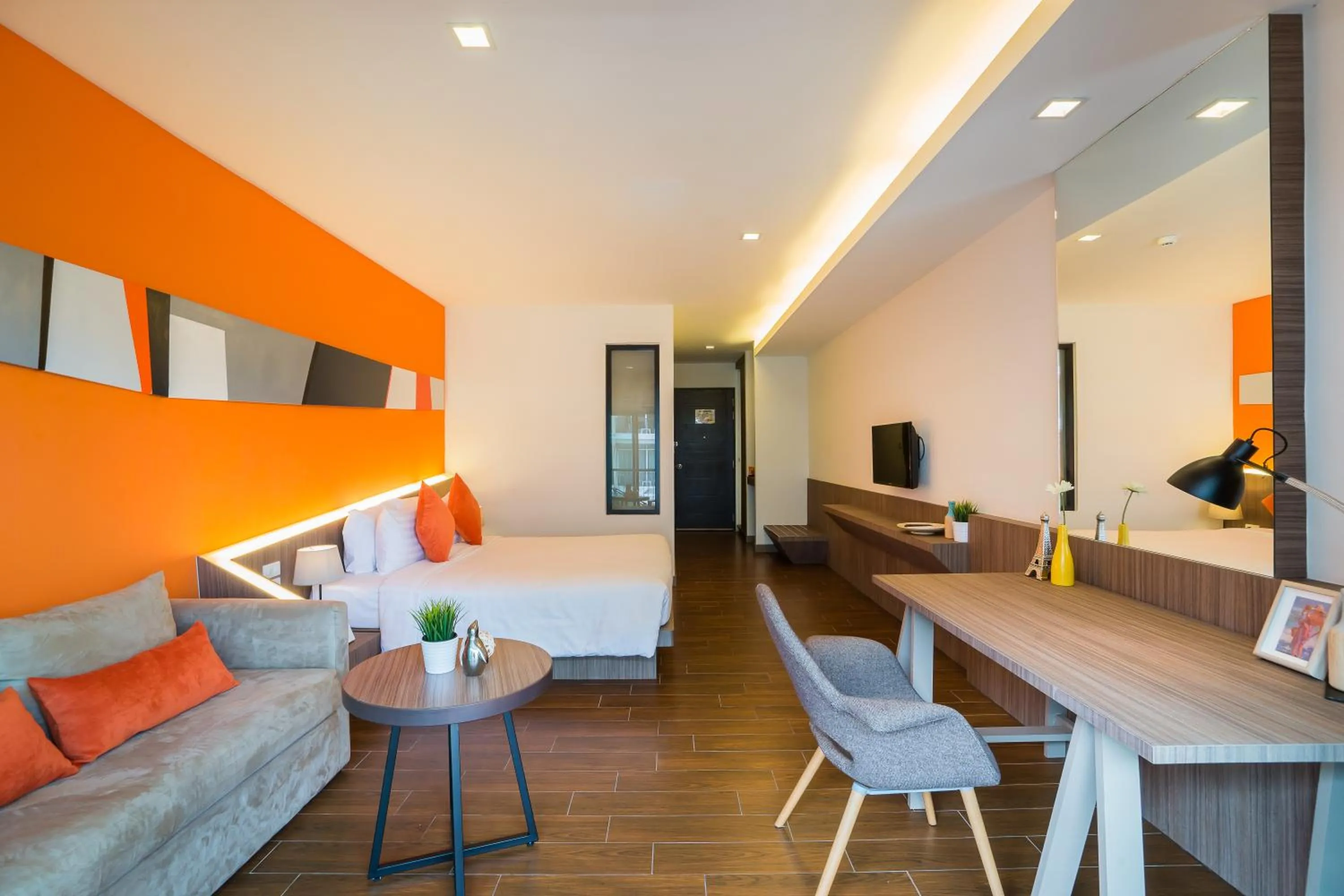 Bed in J Inspired Hotel Pattaya