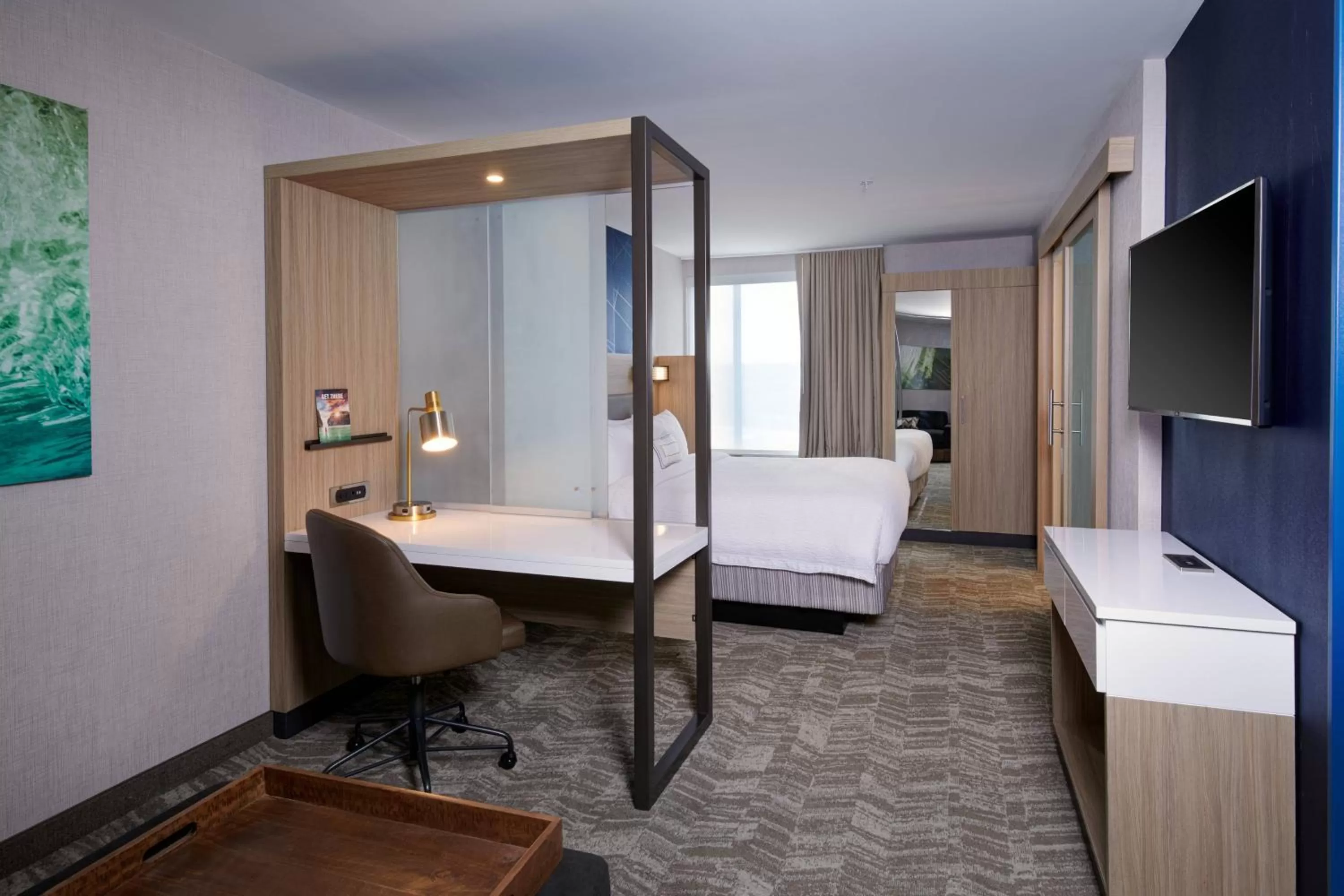 King Suite with Trundle Bed and City View - Hearing Accessible in SpringHill Suites by Marriott Detroit Wixom