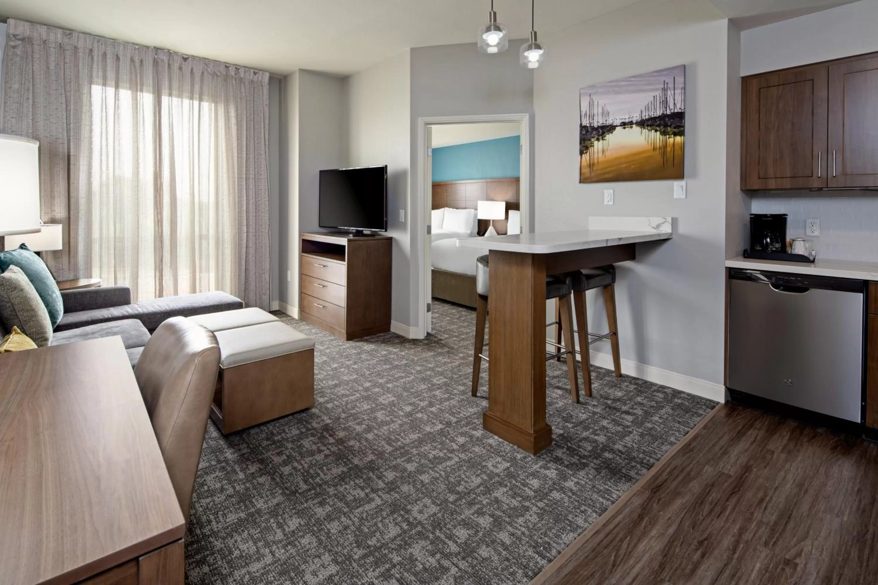 Bedroom, Bed in Staybridge Suites - Long Beach Airport by IHG