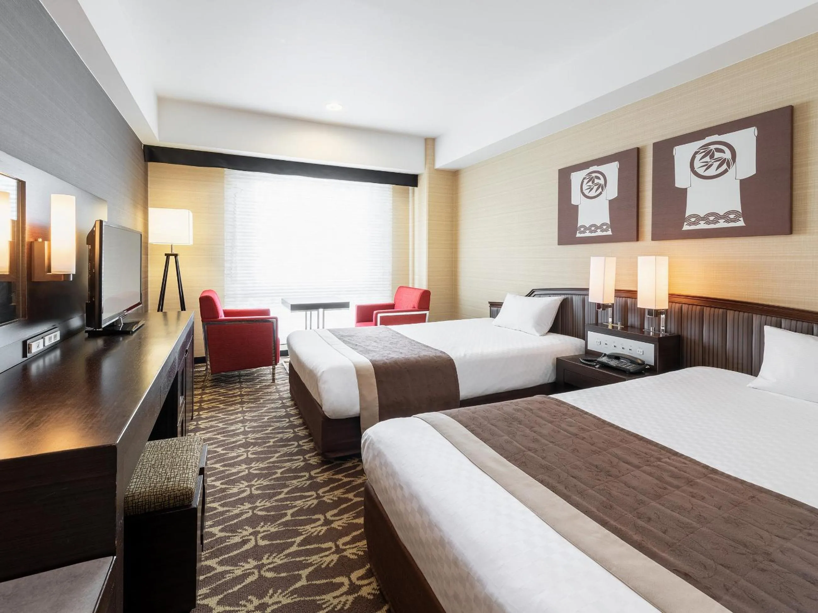 Bed in Hotel New Hankyu Kyoto