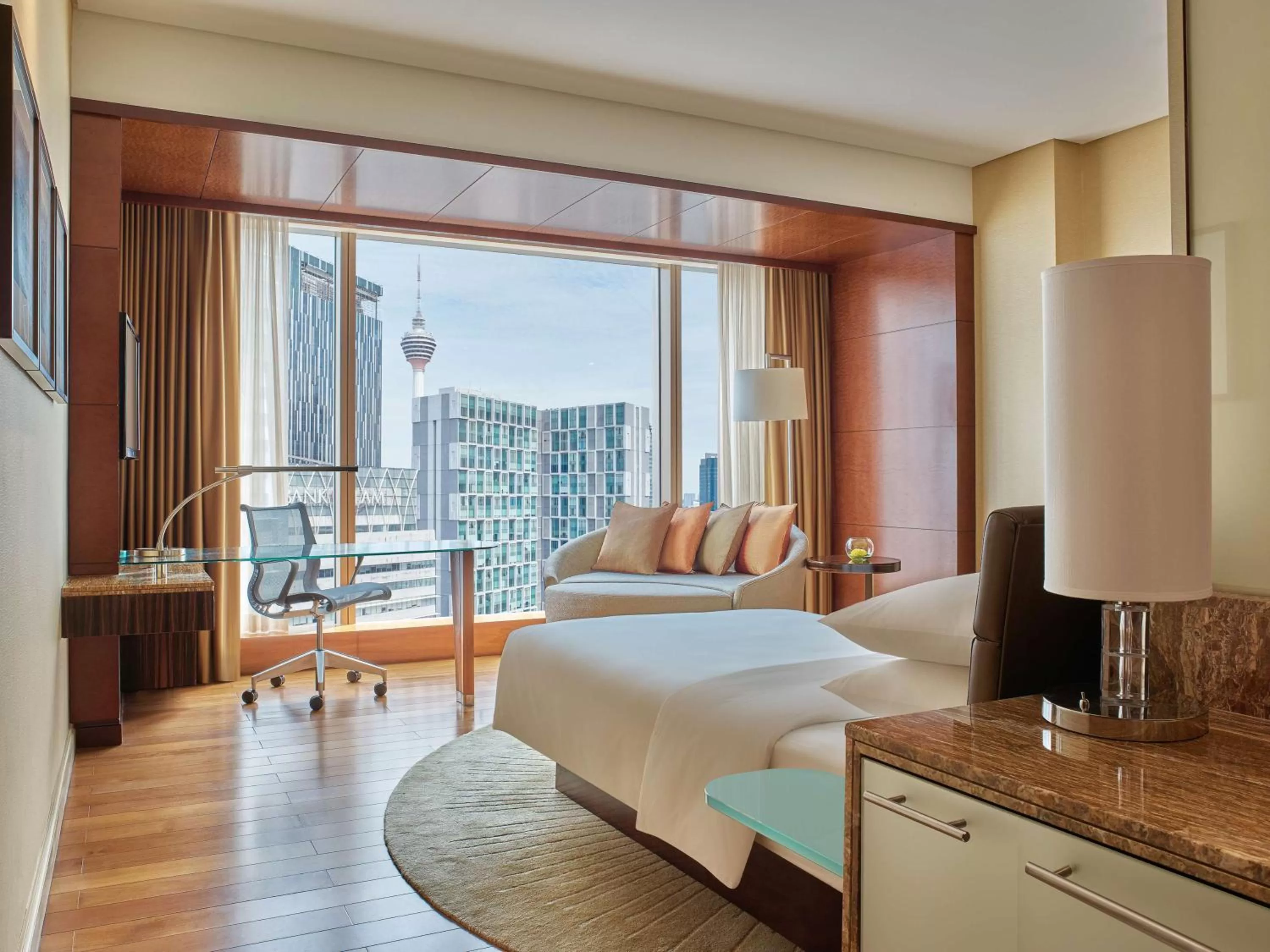 View (from property/room), Bed in Grand Hyatt Kuala Lumpur