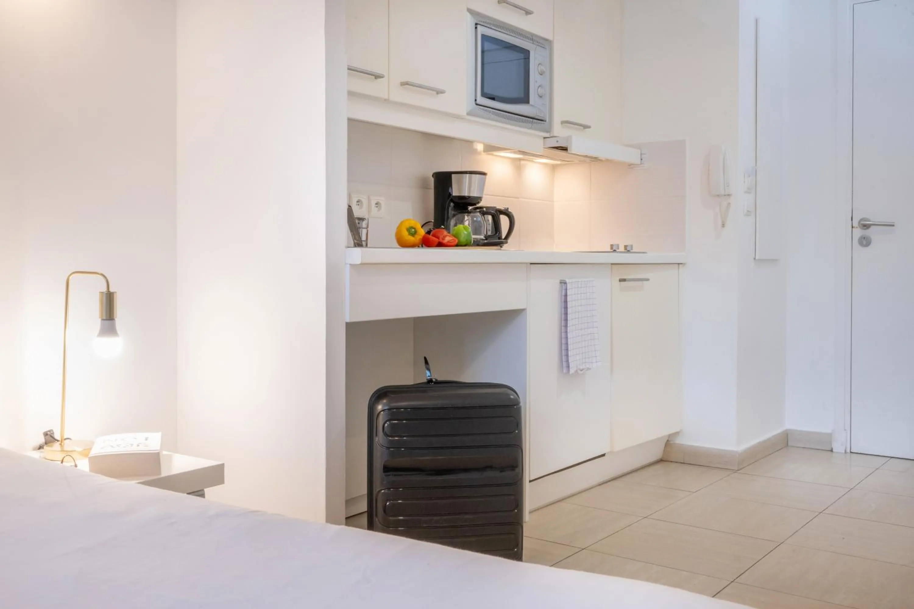 Kitchen or kitchenette in Nemea Appart Hotel Le Lido Cagnes sur Mer