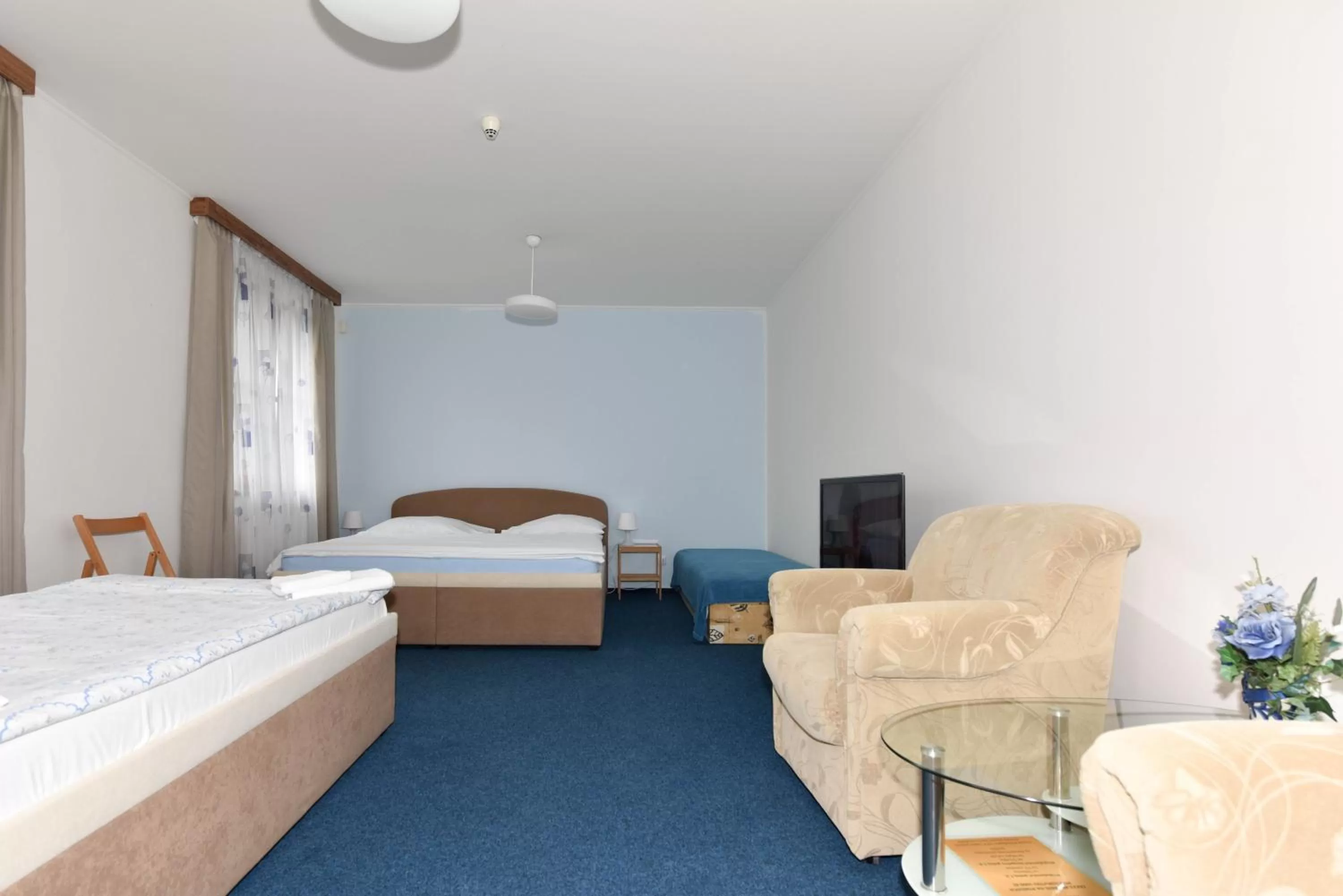 Shower, Bed in Hotel Trilobit