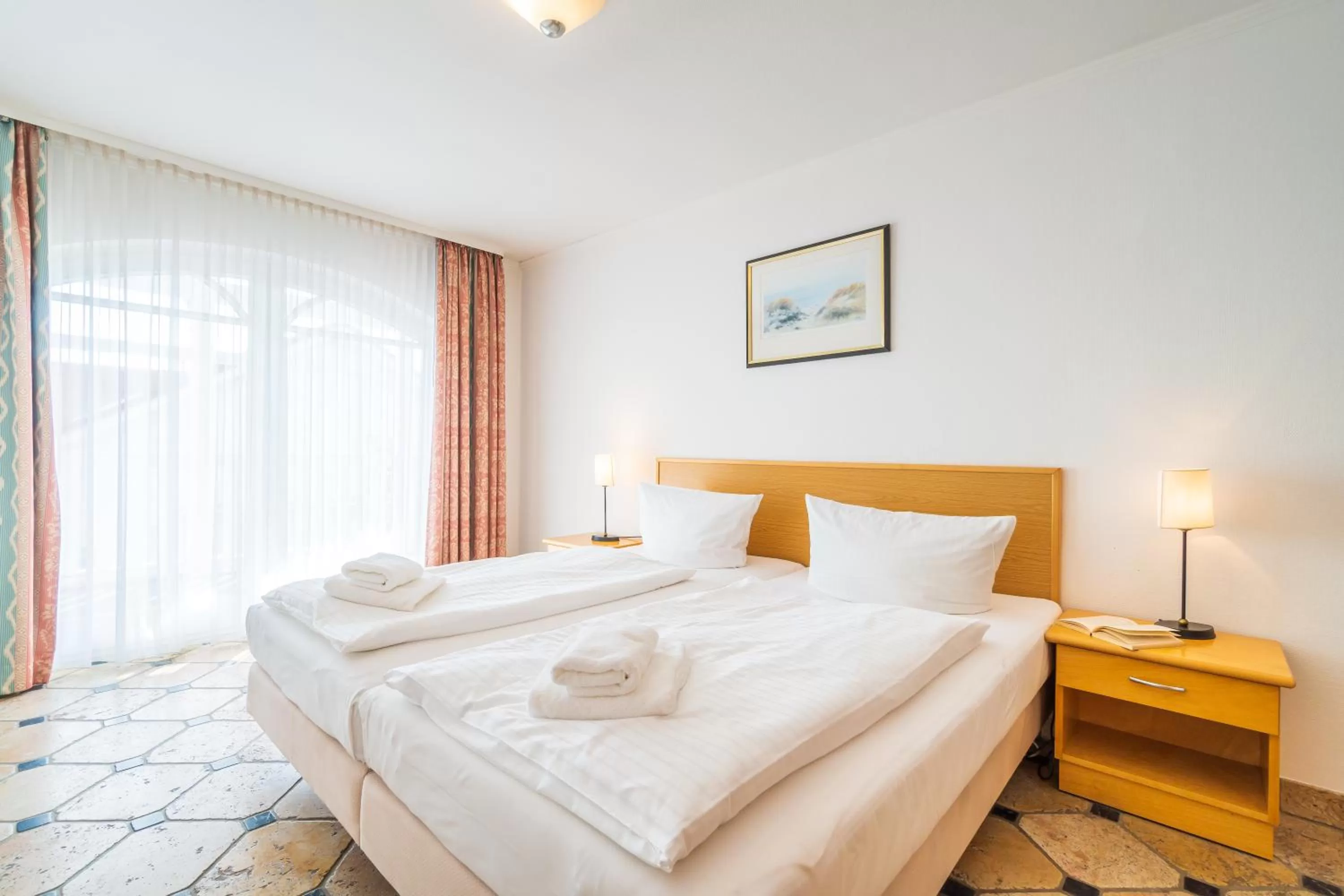 Bedroom, Bed in Strandhaus Belvedere