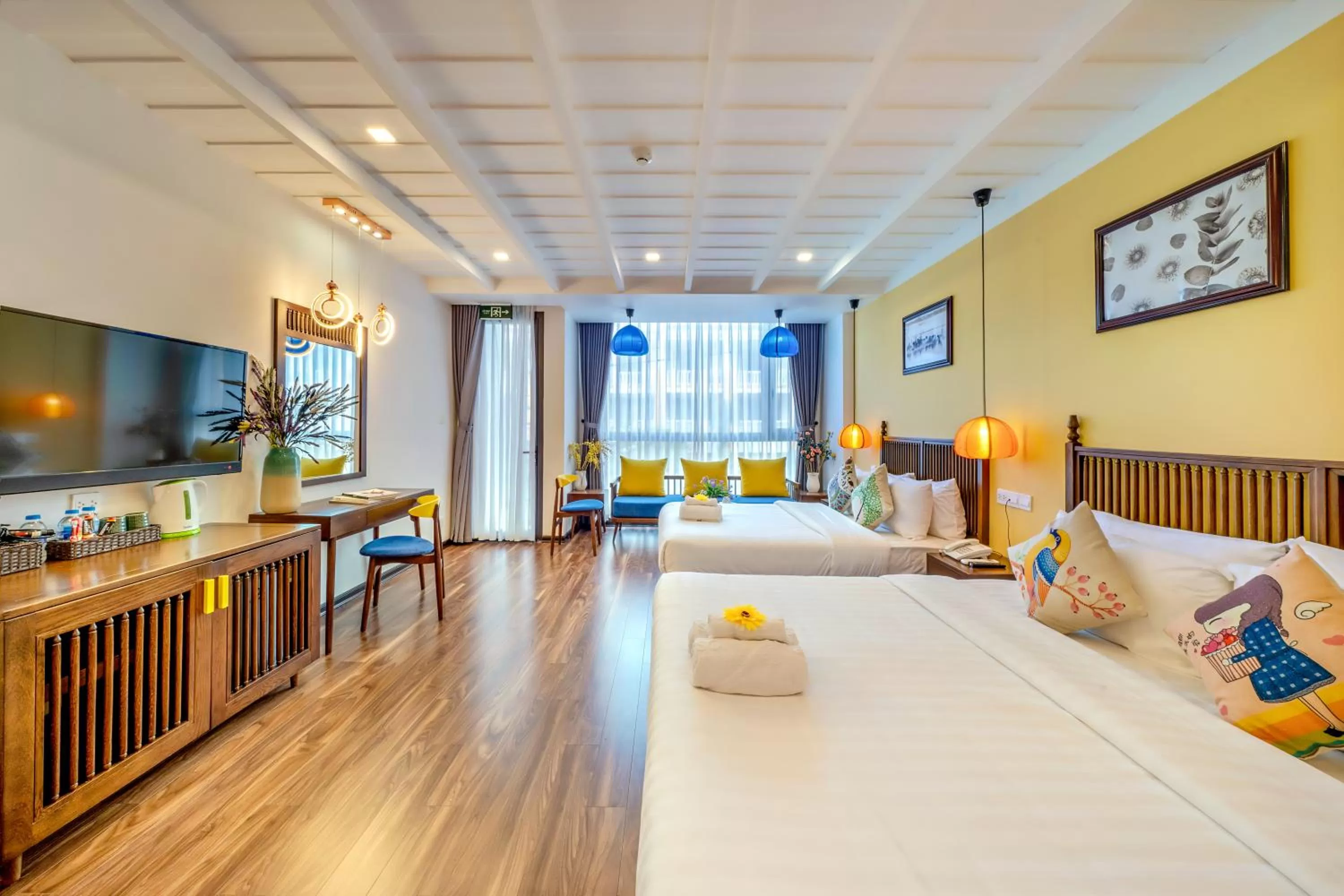 View (from property/room), Bed in Son Trang Hotel Hoi An