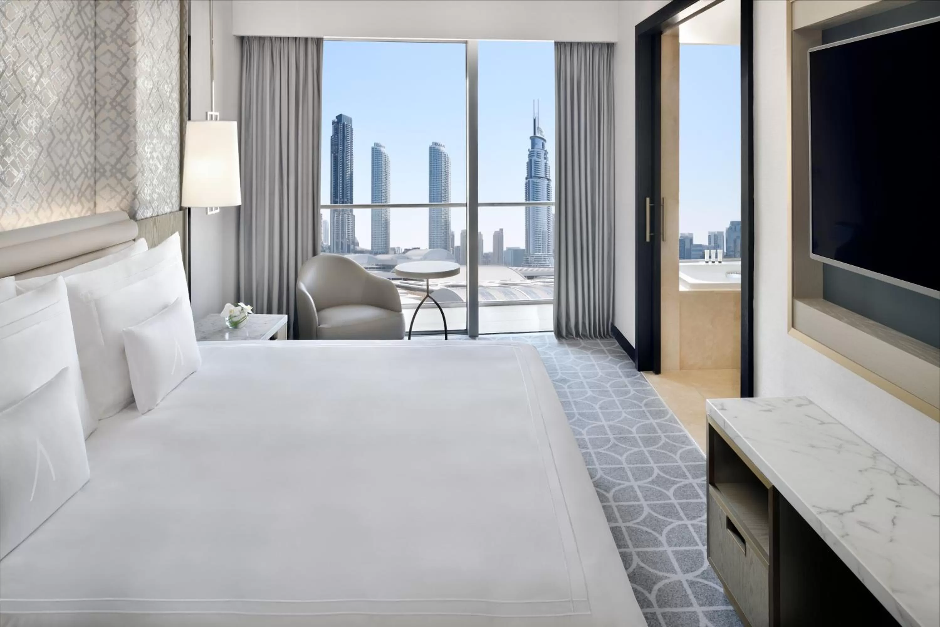 Bedroom, Bed in Address Dubai Mall