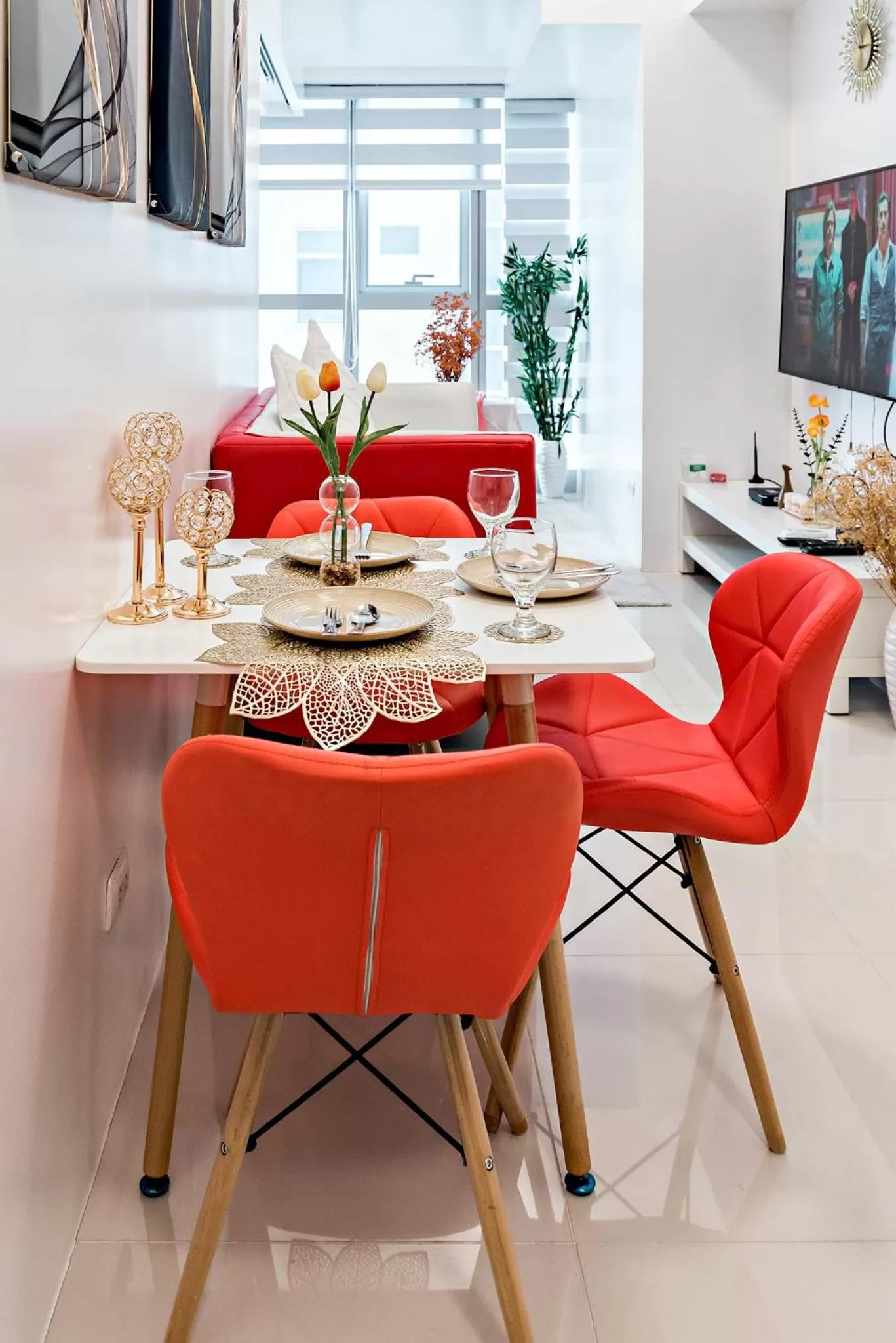 Living room in 1BR Suite in Uptown BGC