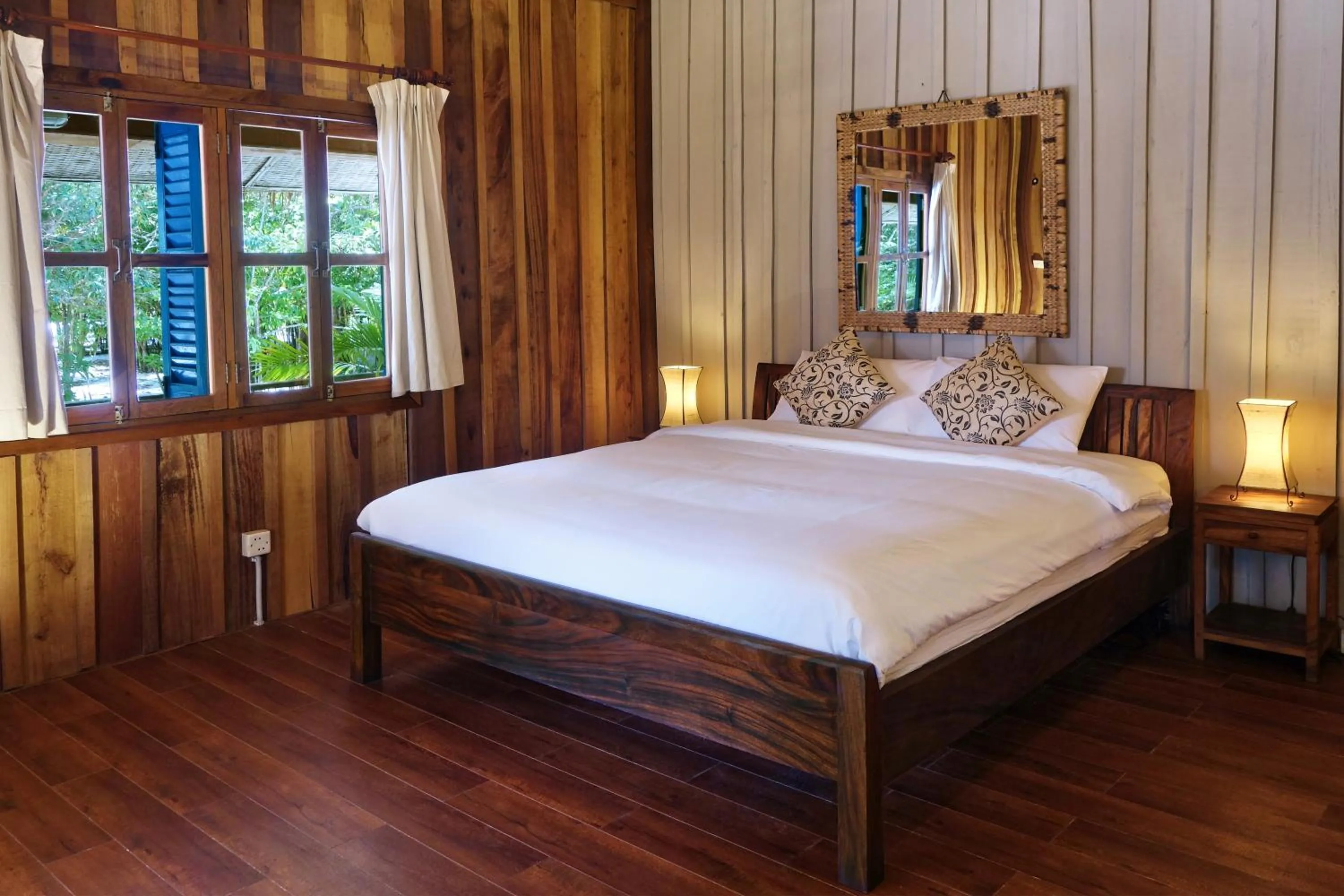 Bed in Sok San Beach Resort