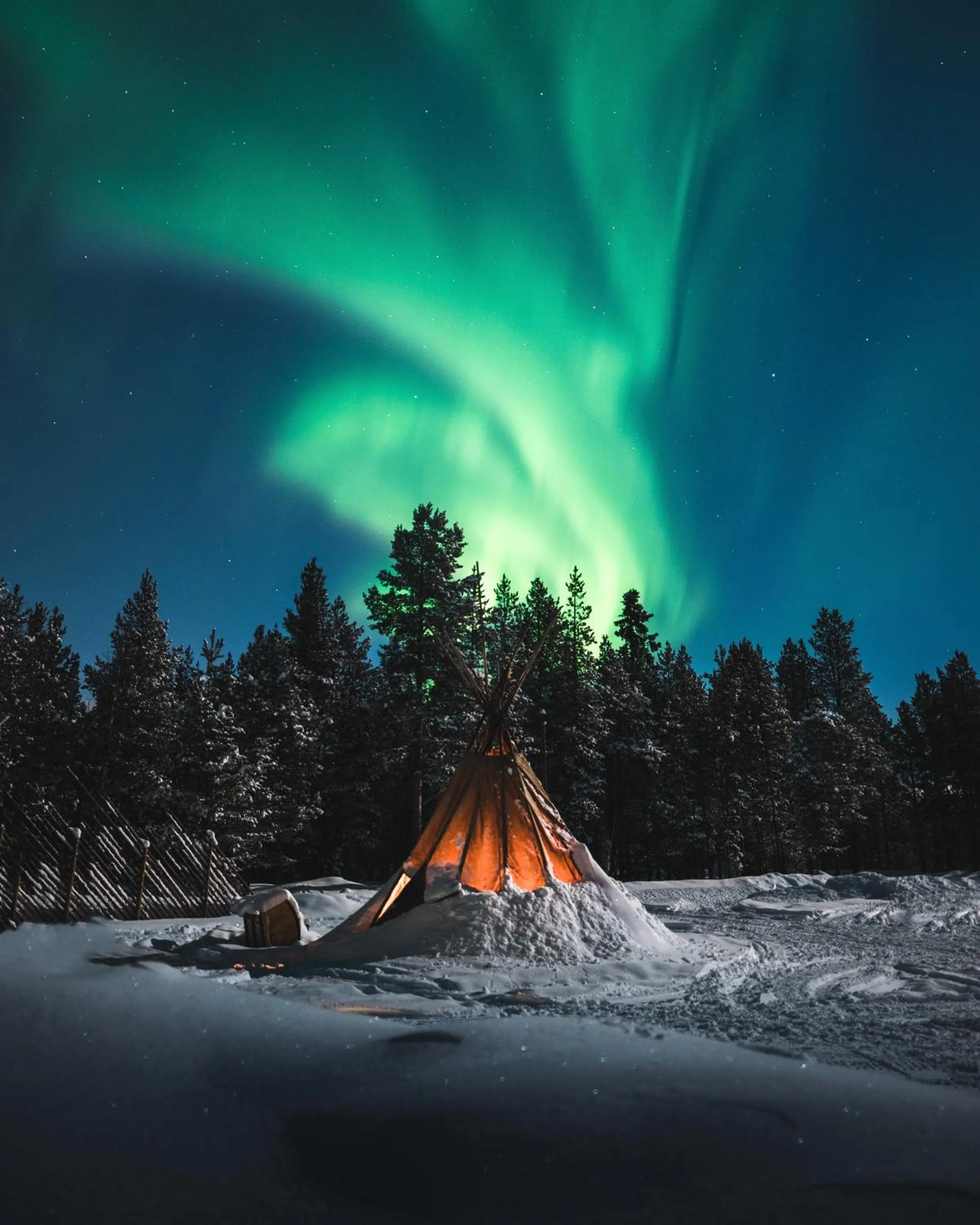 Night in Aurora Village Ivalo