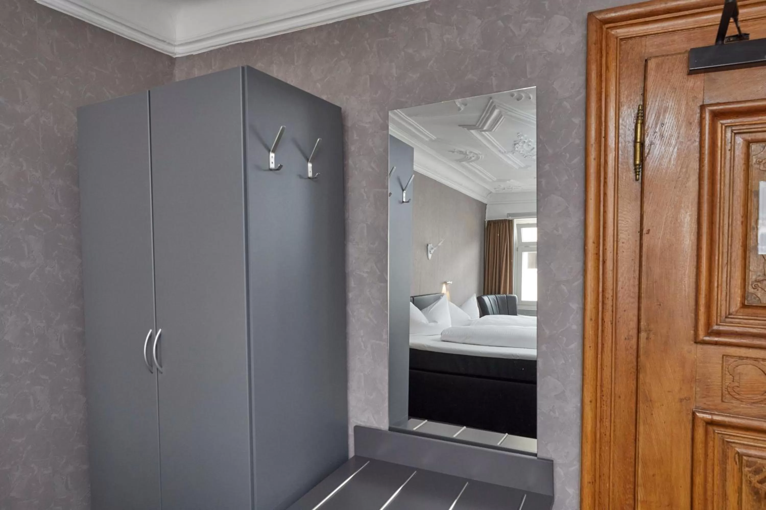 wardrobe, Bed in Hotel Schlemmer