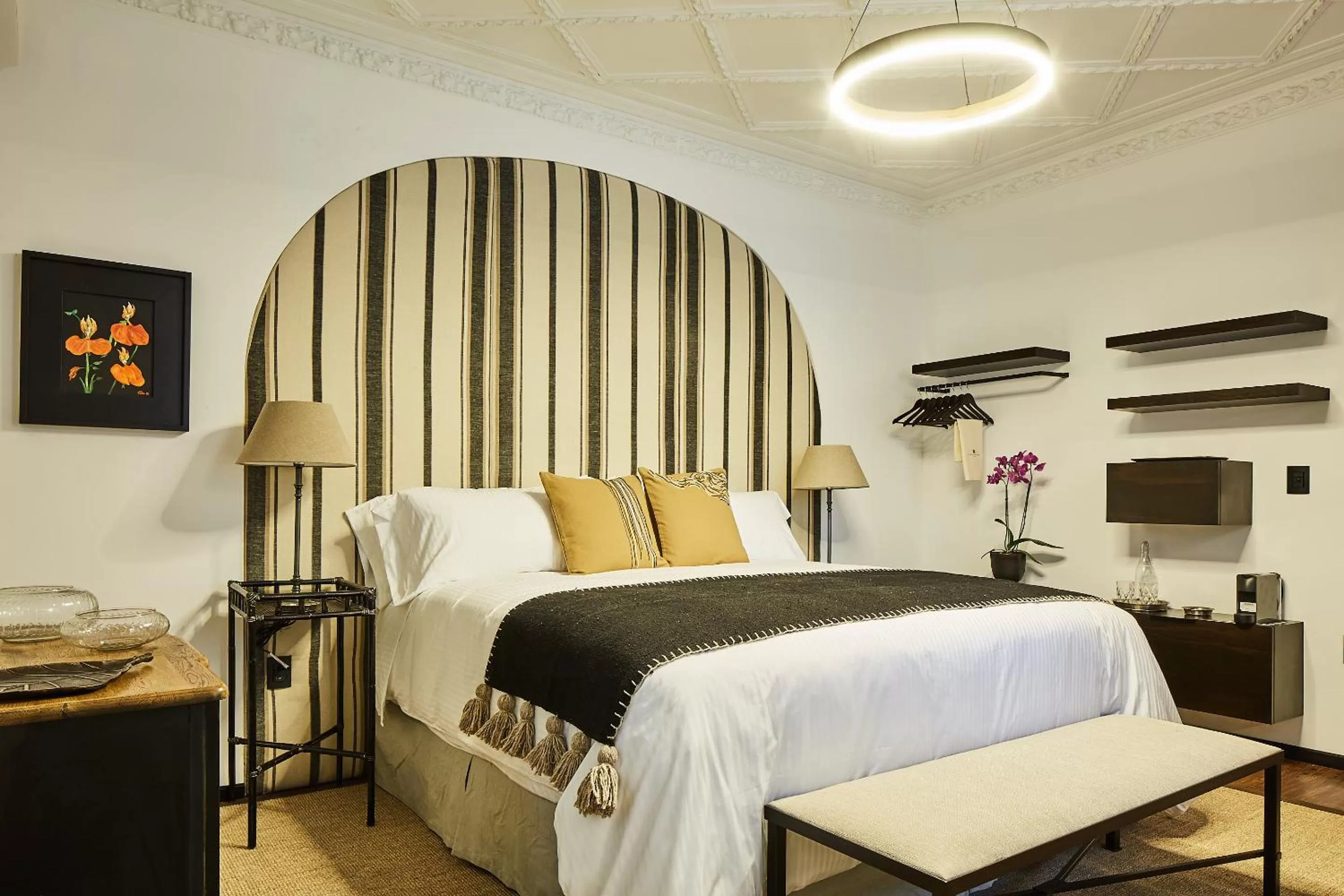 Bed in Orchid House Mexico City