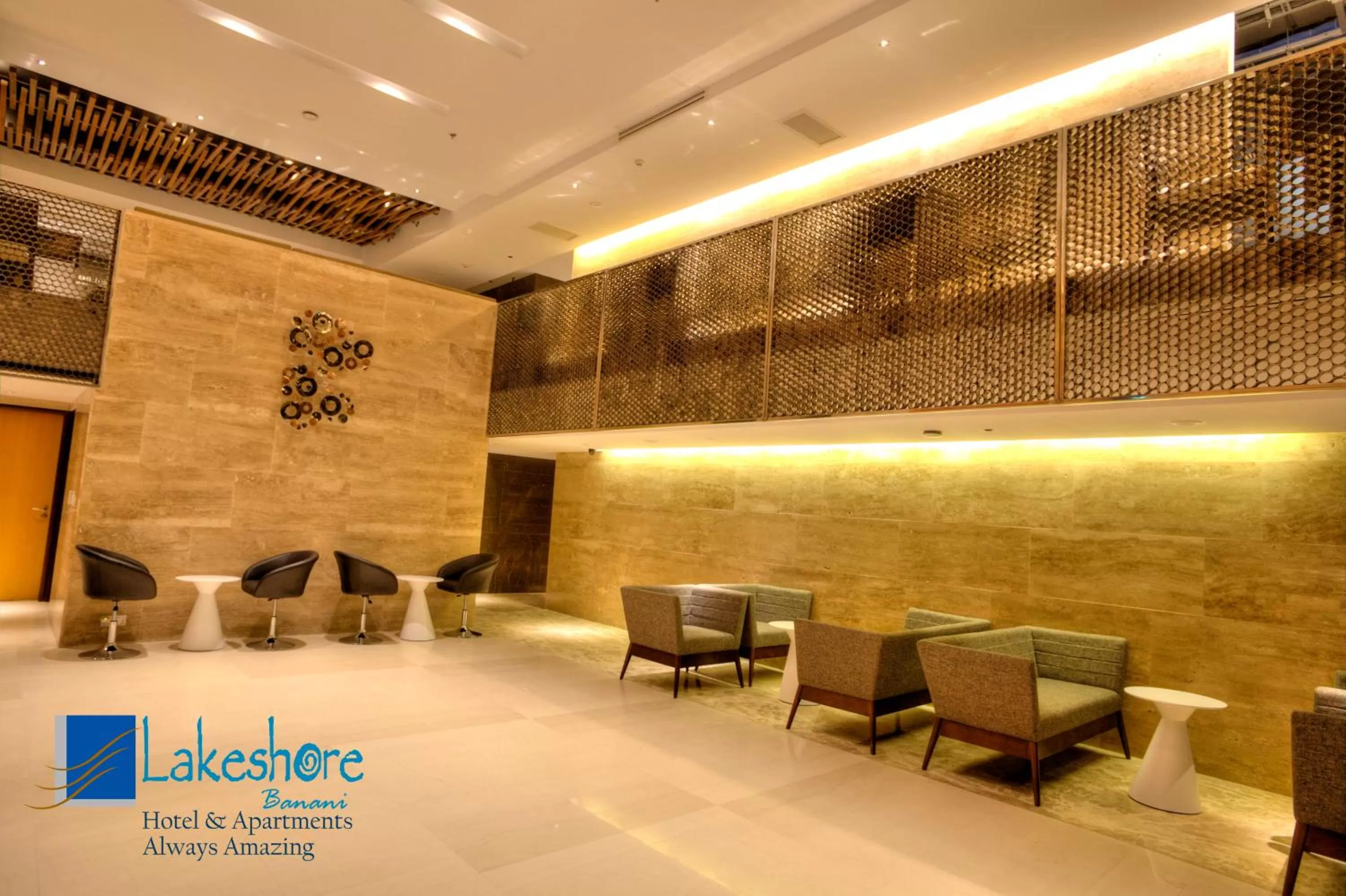 Communal lounge/ TV room in Lakeshore Suites, Banani