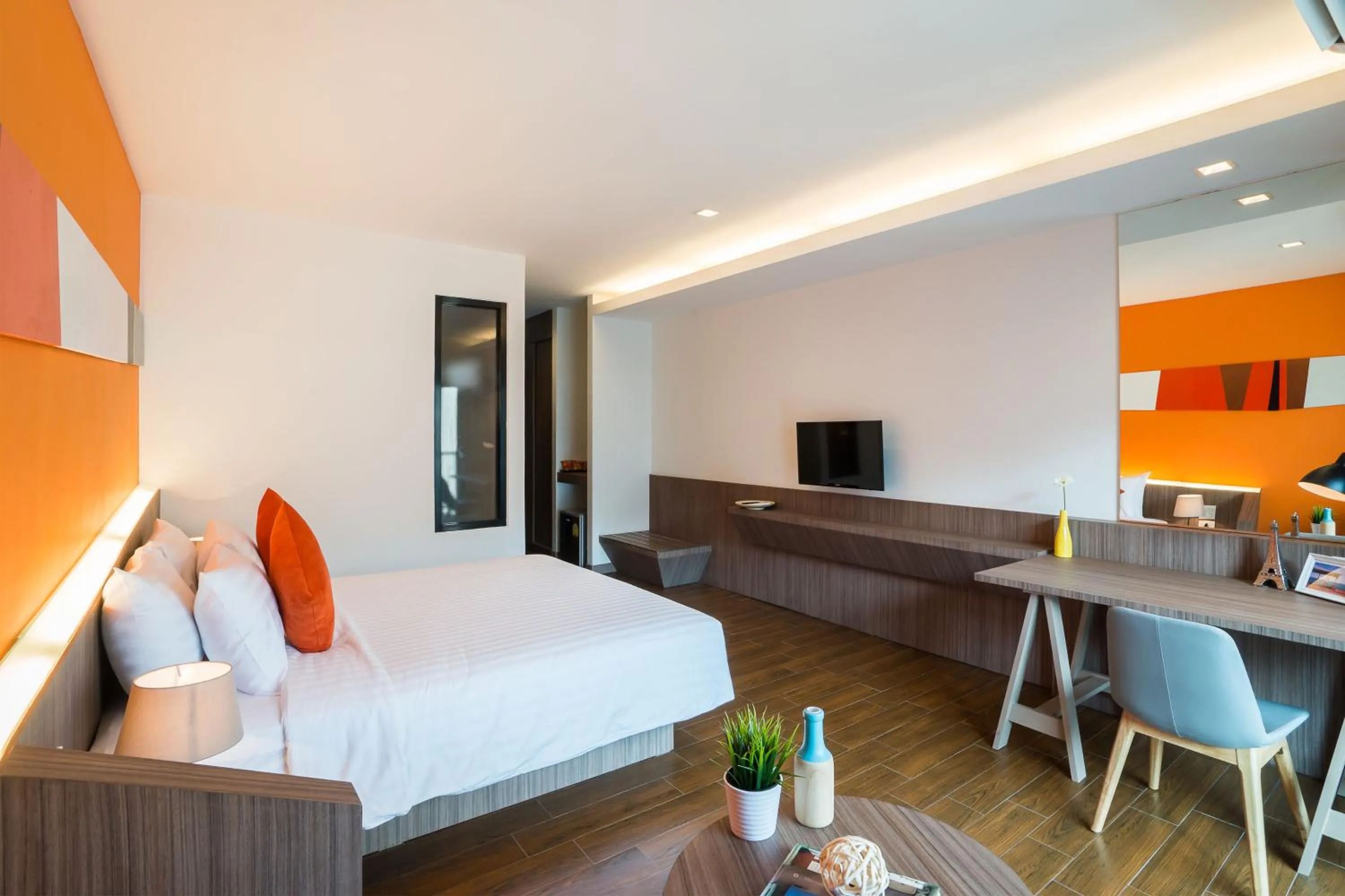 Bed in J Inspired Hotel Pattaya