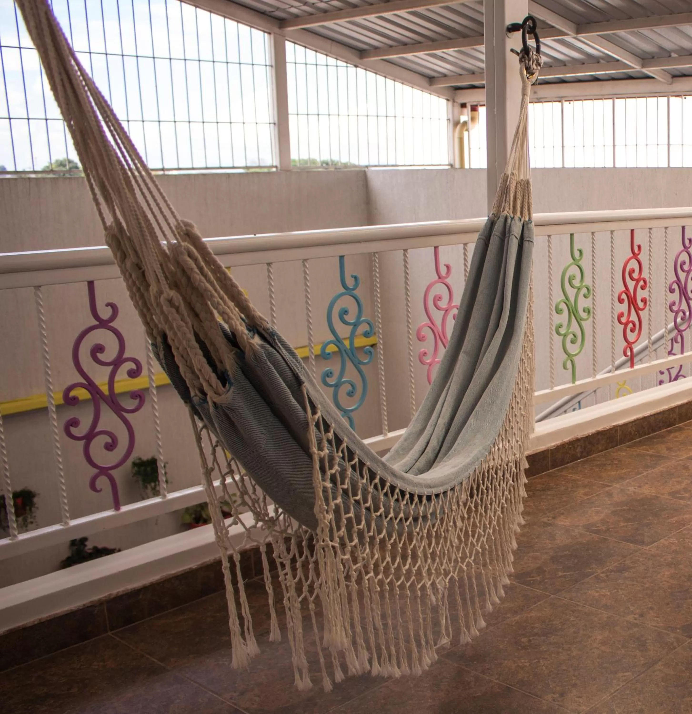 Seating area in Casa Azul Boutique Hostel