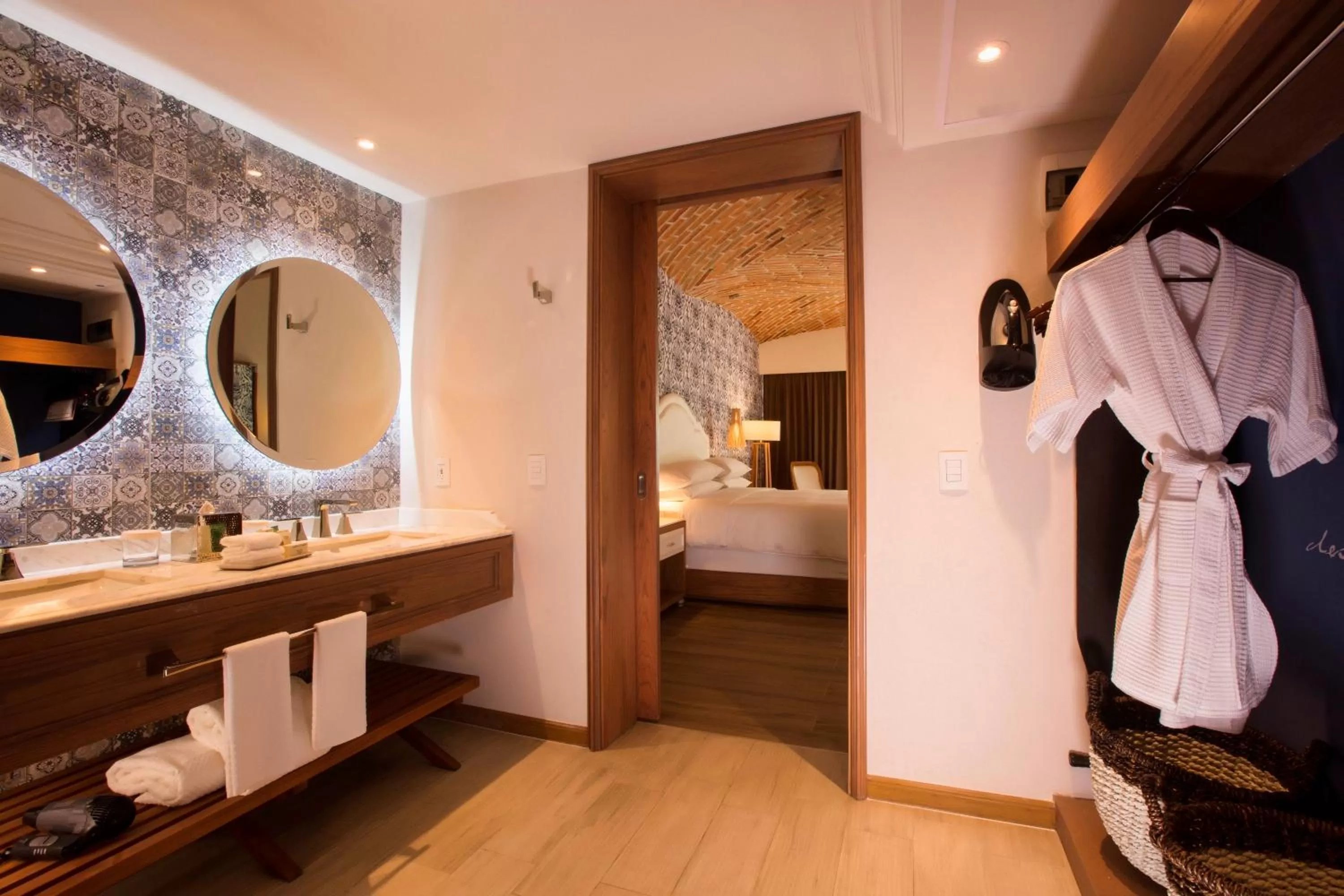 Bathroom, Bed in The Hacienda at Krystal Grand Puerto Vallarta- All Inclusive