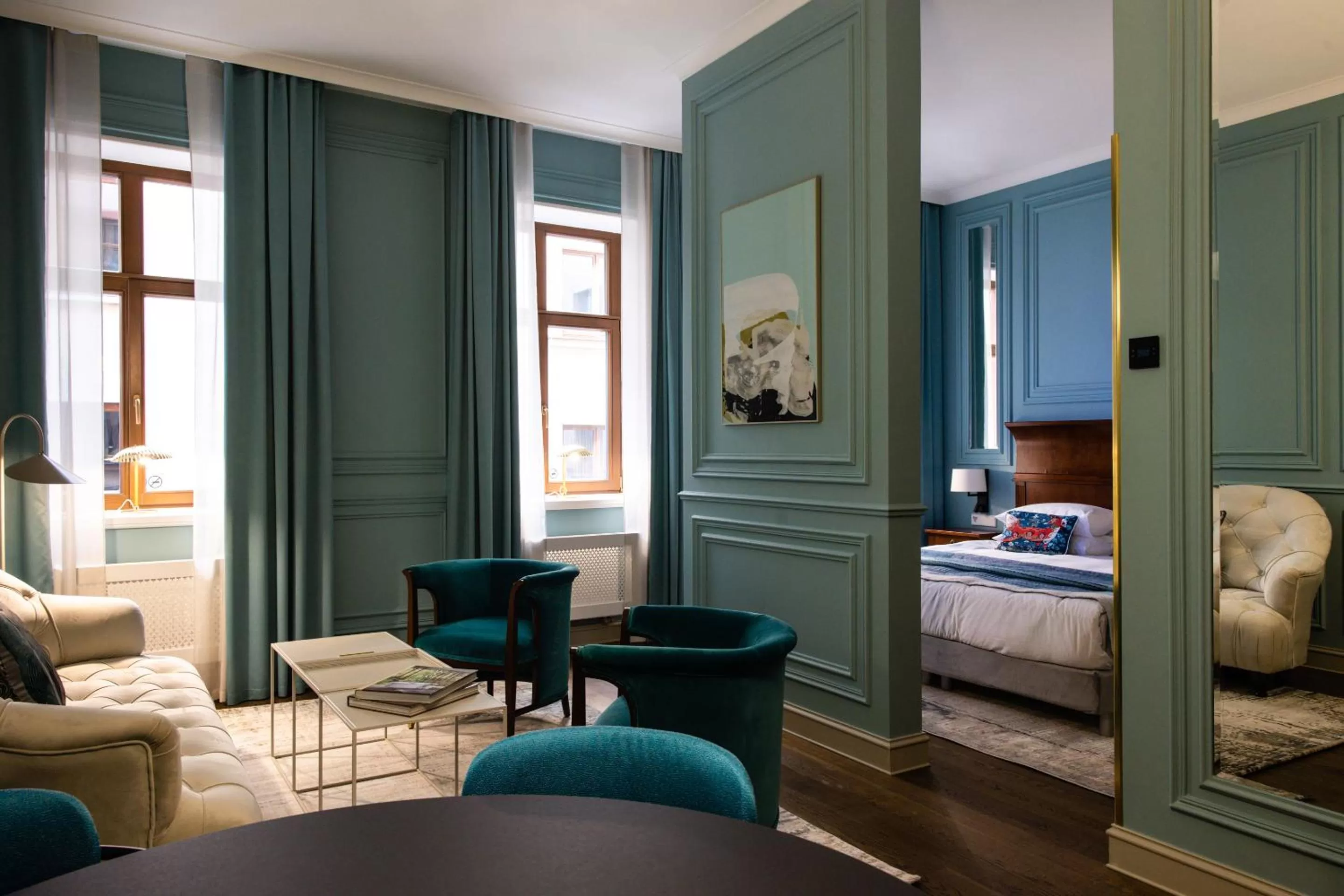 Living room, Bed in Leopolis Hotel