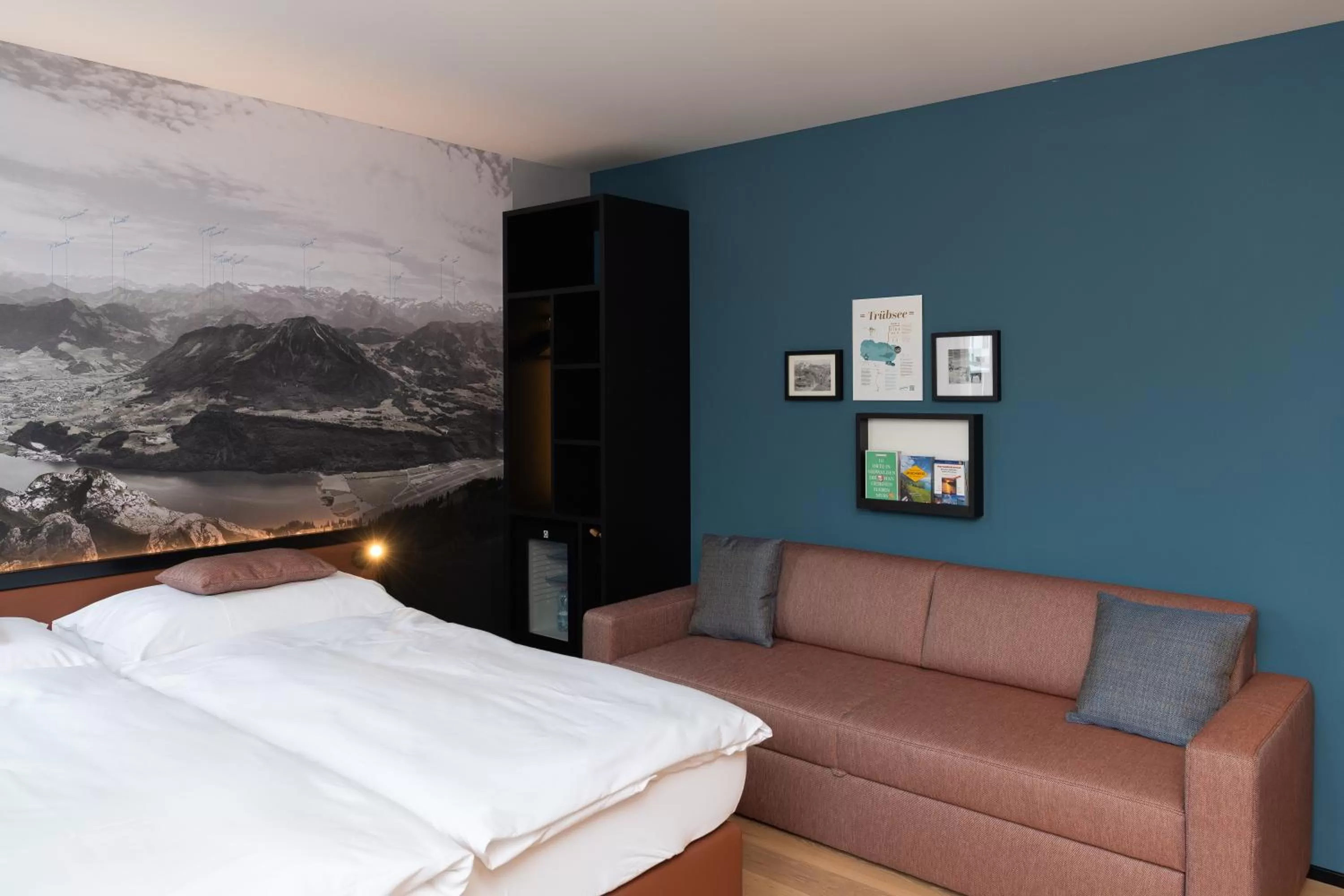 Seating area, Bed in Boutique Hotel Stanserhof