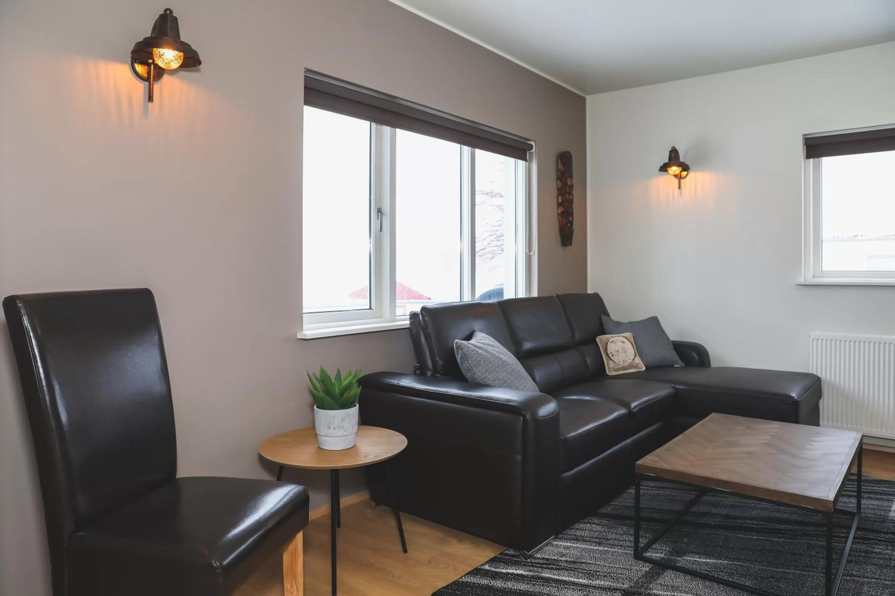 Seating area in E18 Apartments