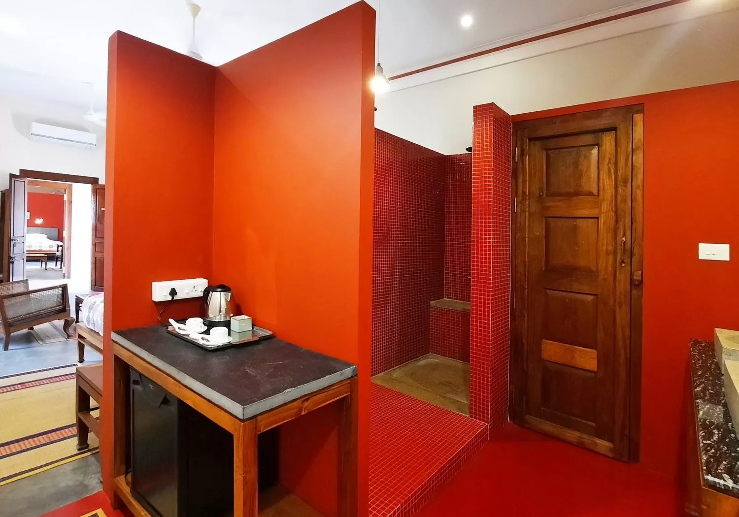 Bathroom in Saratha Vilas Chettinad