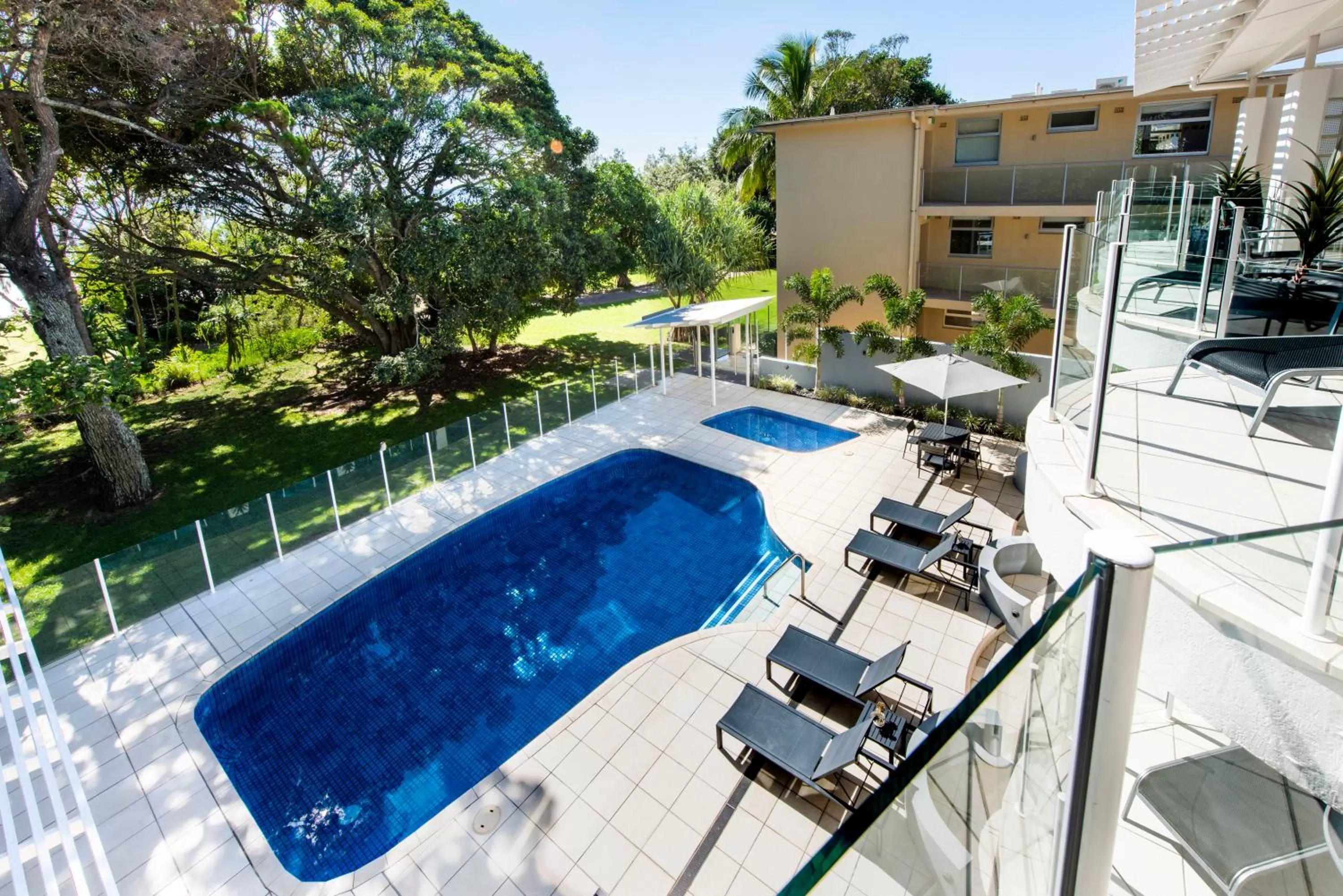 Pool view in SandCastles Noosa