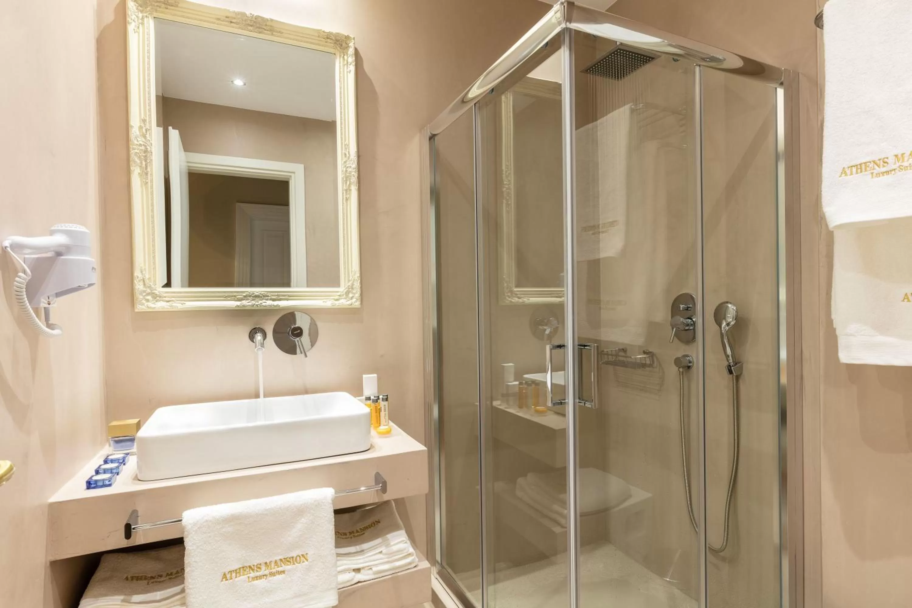 Shower in Athens Mansion Luxury Suites