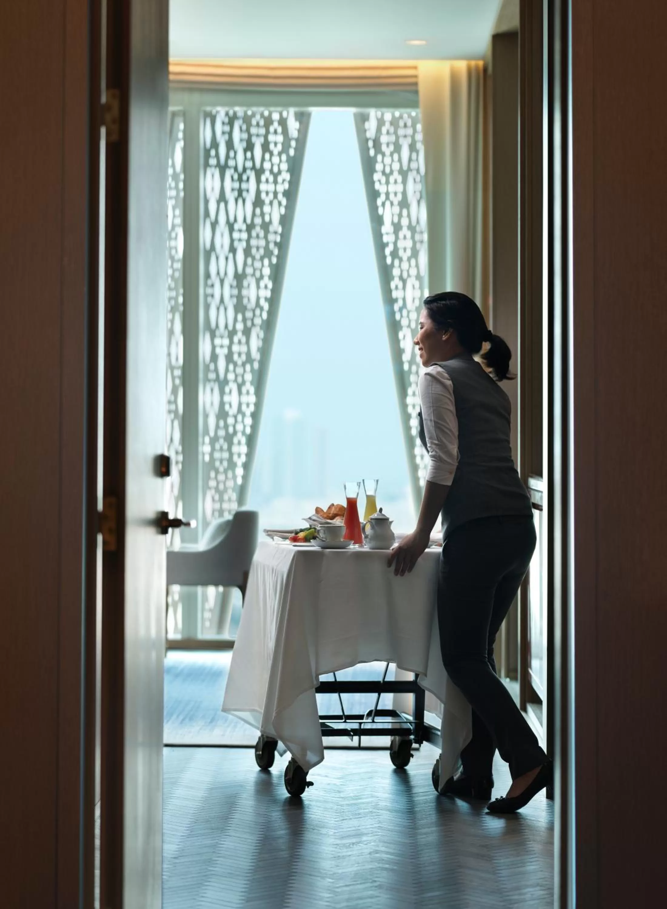 room service in Four Seasons Hotel Kuwait at Burj Alshaya
