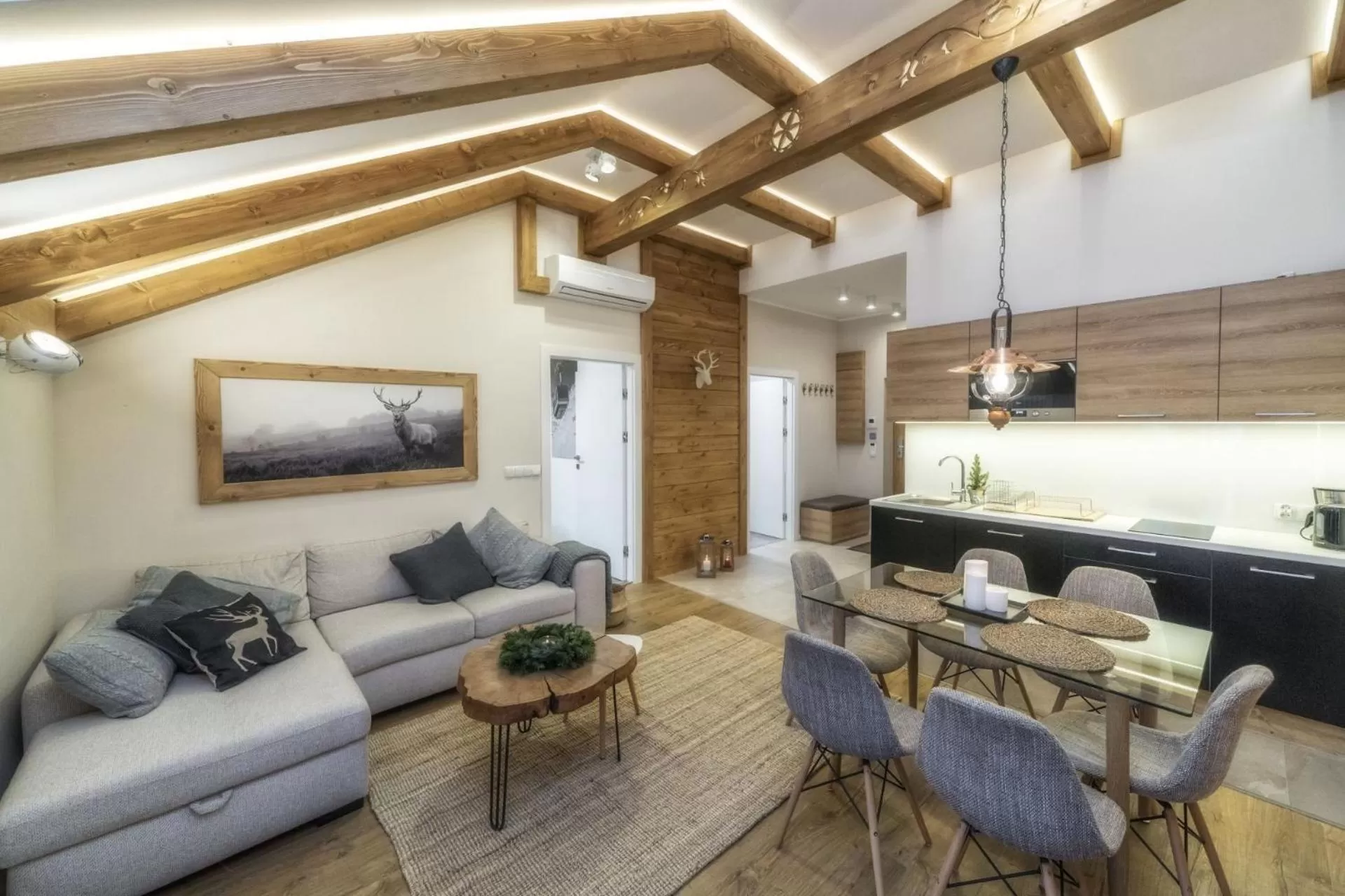 Kitchen or kitchenette in Aparthotel Giewont