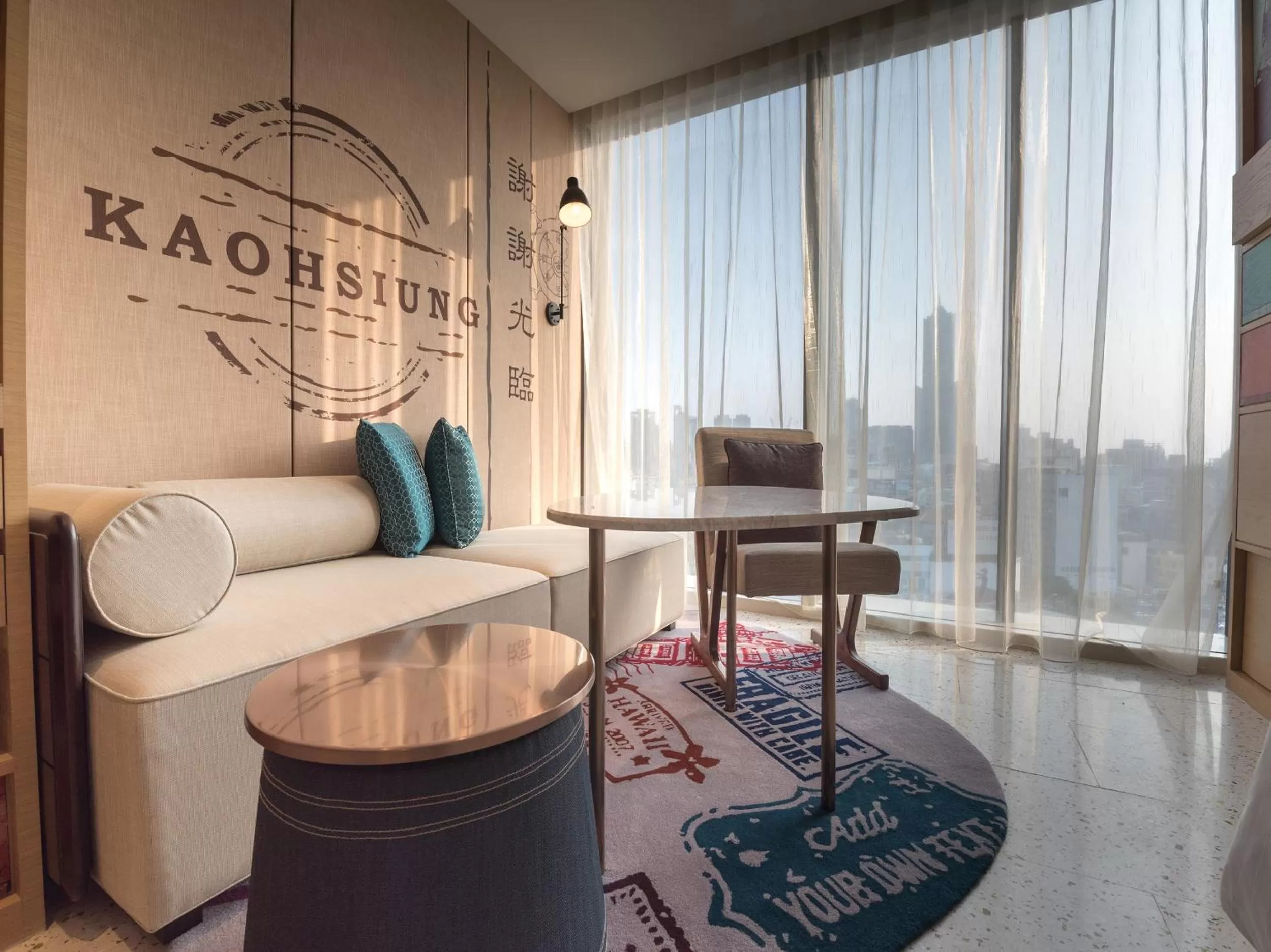 Seating area in Hotel Indigo Kaohsiung Central Park by IHG