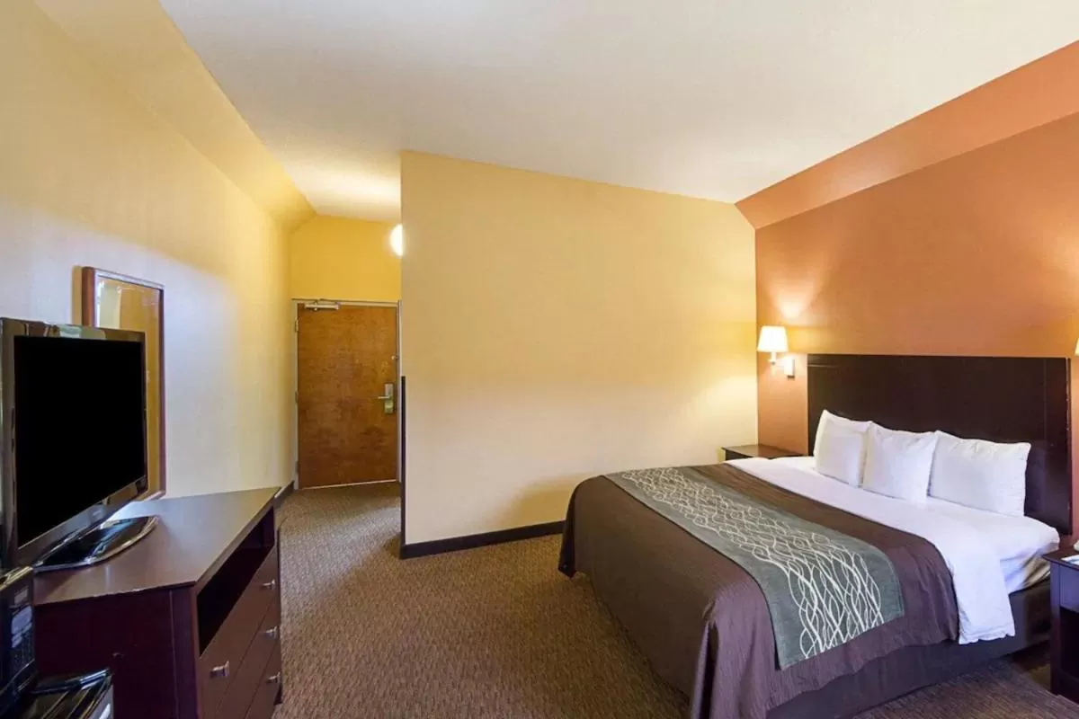Bed in Shary Inn and Suites