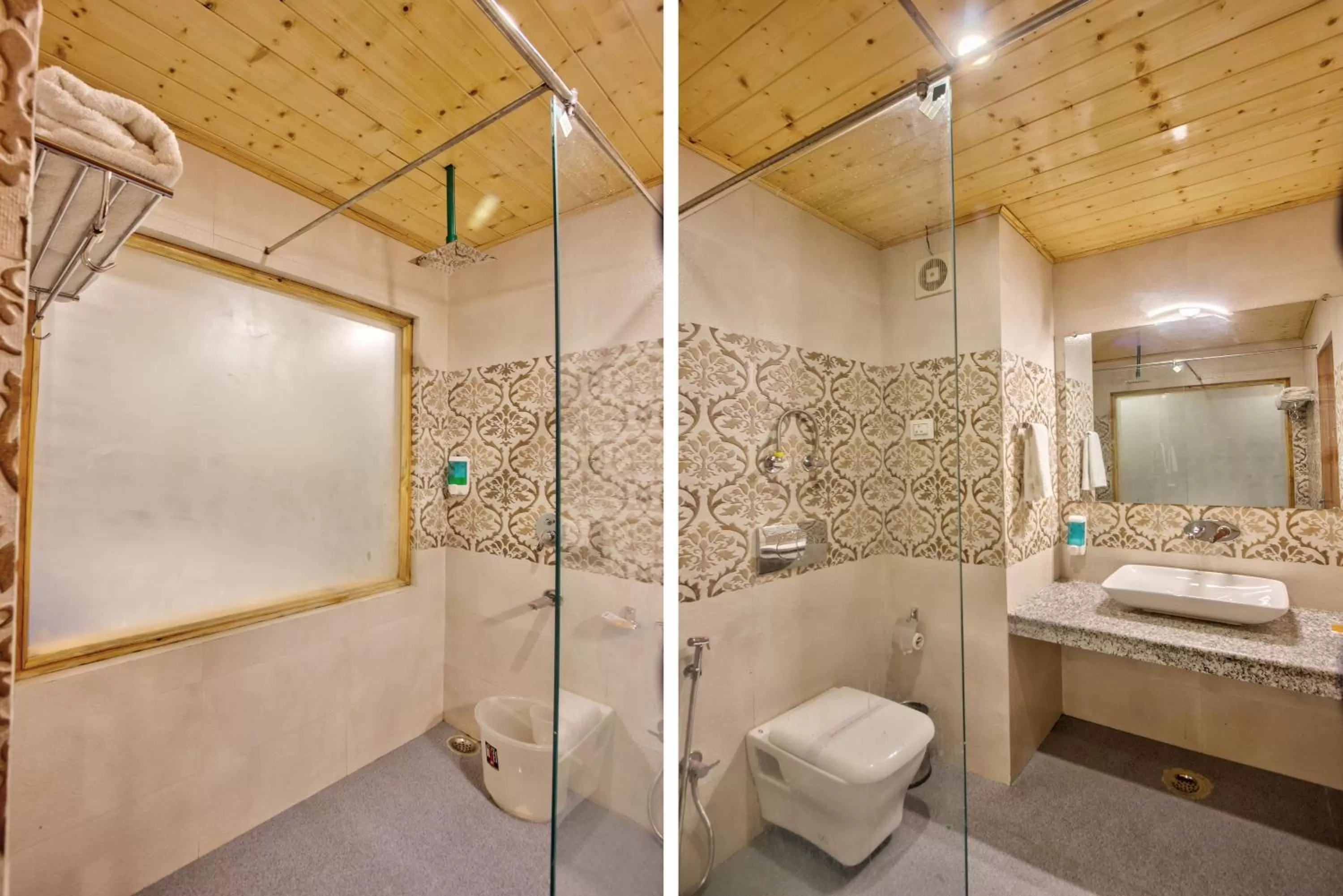 Bathroom in Snow City's Montana Blues Resort Manali - Heated & Air-Cooled Stay