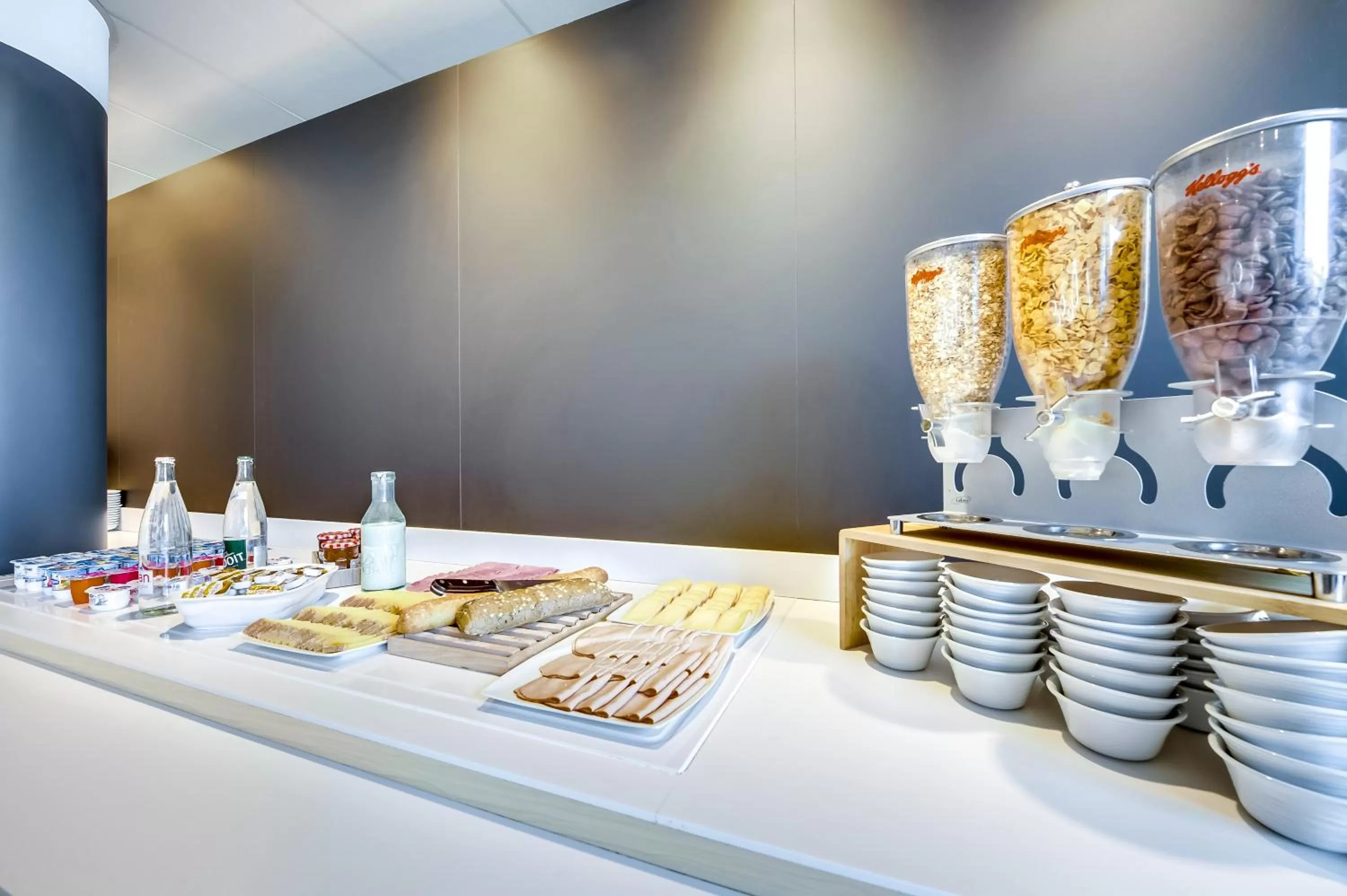 Buffet breakfast in ibis Styles Paris Charles de Gaulle Airport