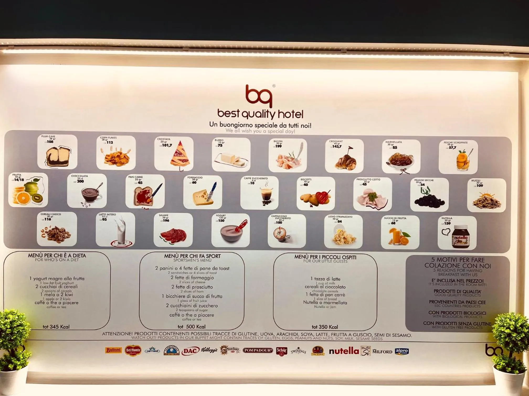 Continental breakfast in Best Quality Hotel Dock Milano