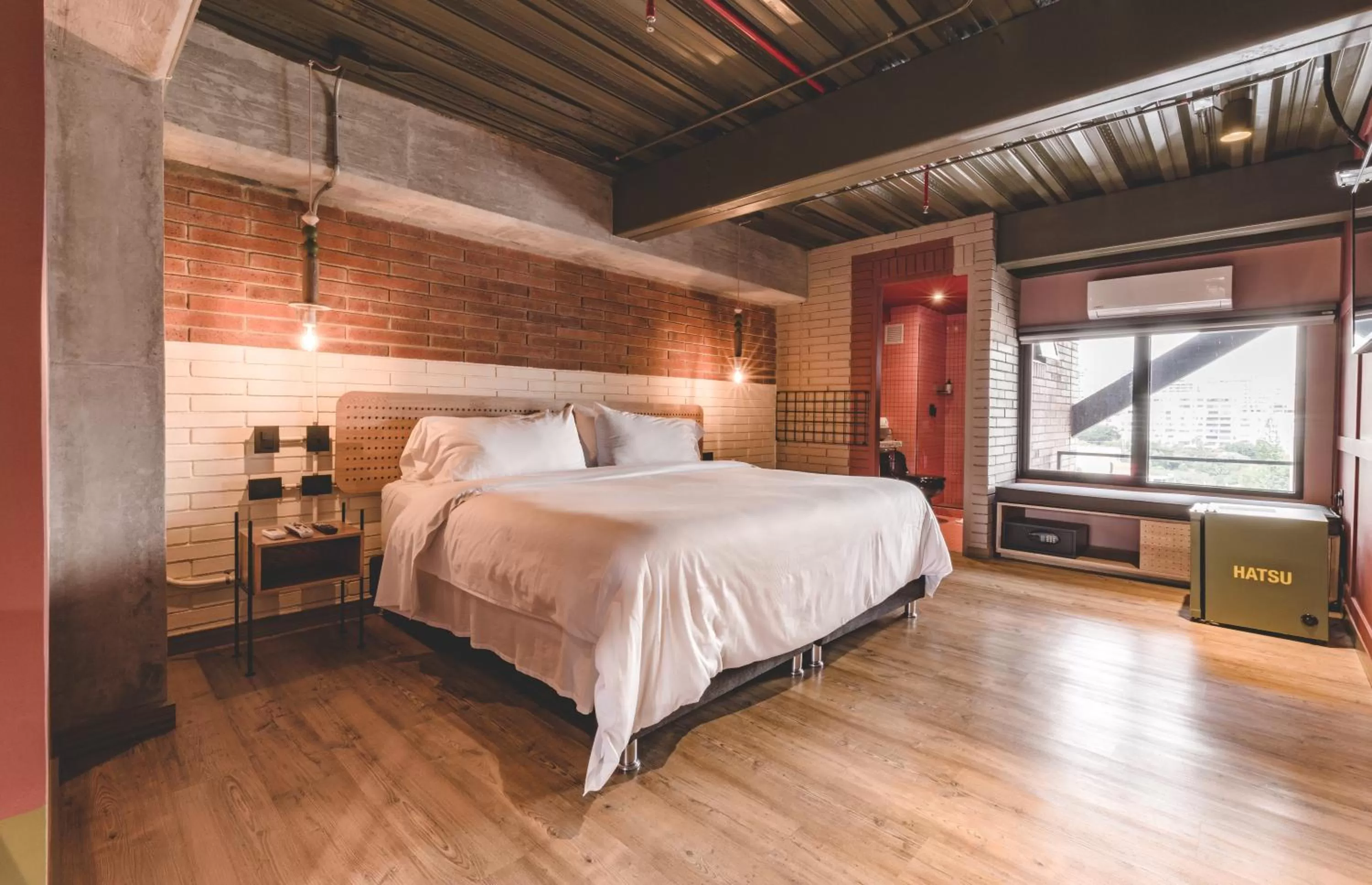 Bed in The Somos Beats Hotel & Rooftop