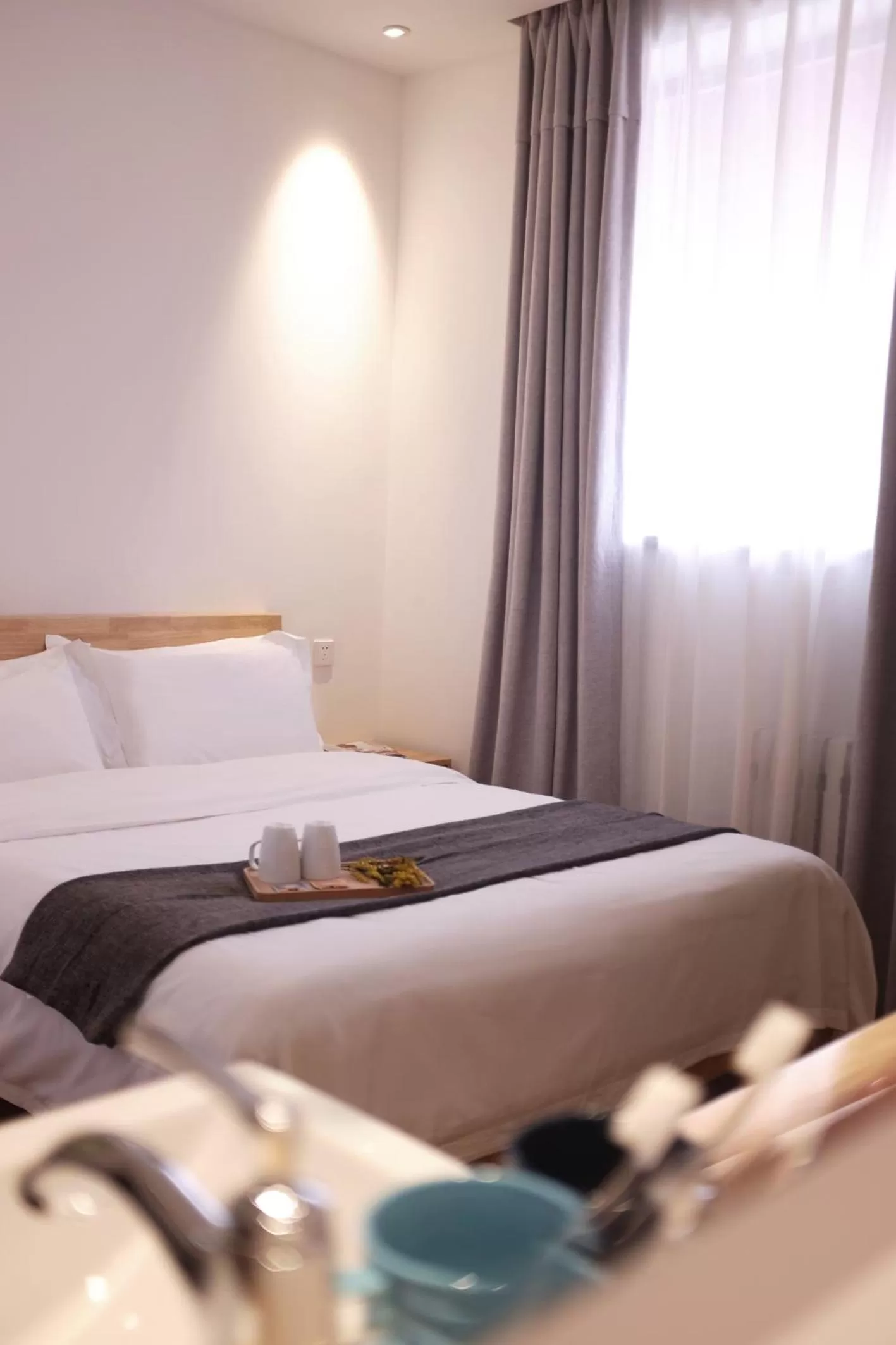 Bed in Beijing Shangchao Hotel