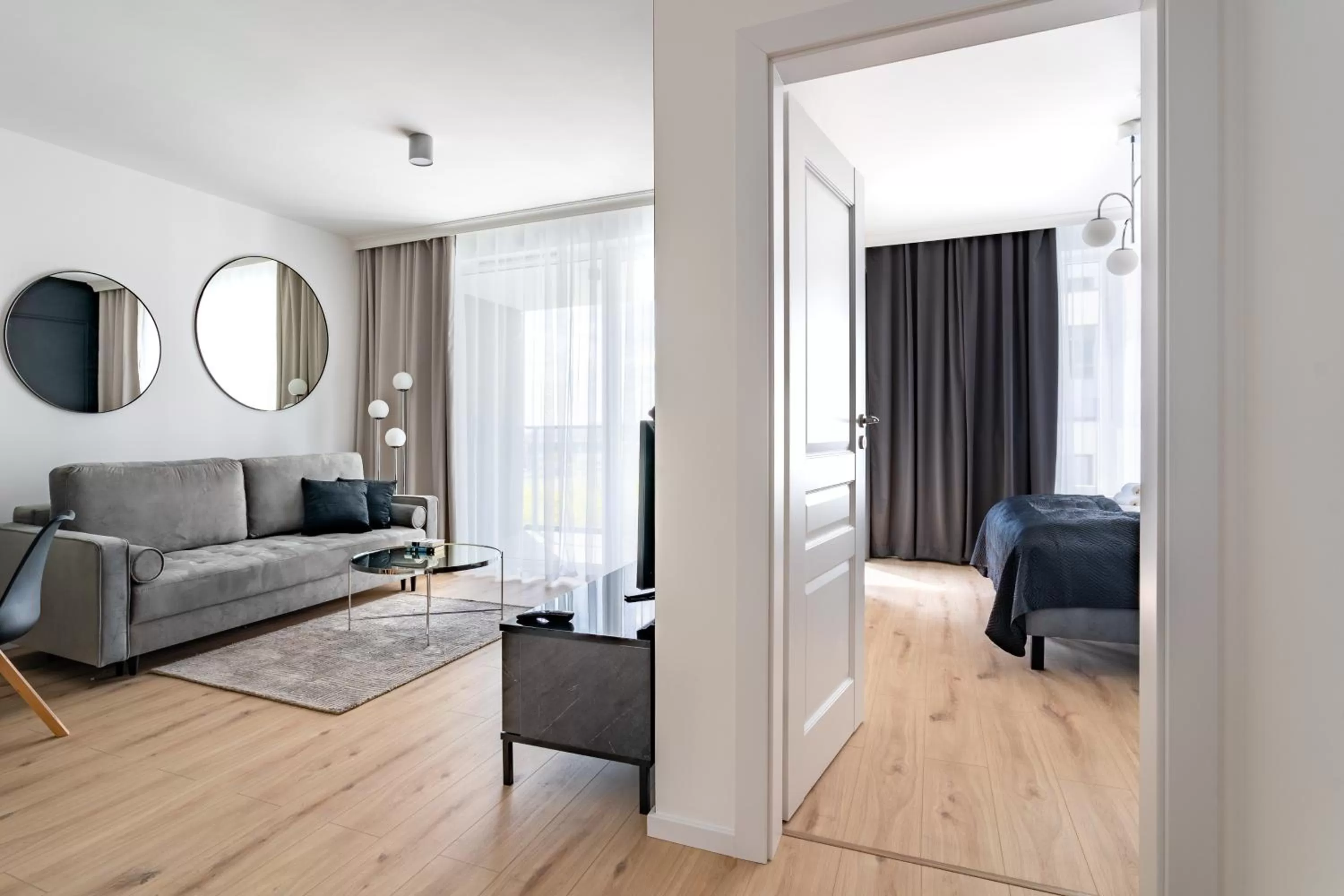 Living room, Bed in Symphony Modern Tower Apartamenty