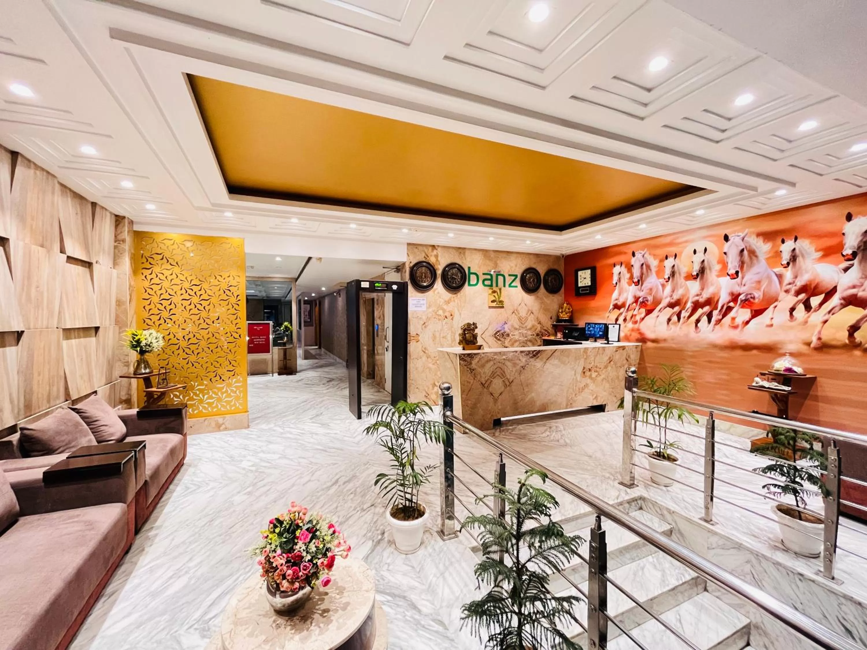 Seating area in Hotel Banz near Delhi Airport