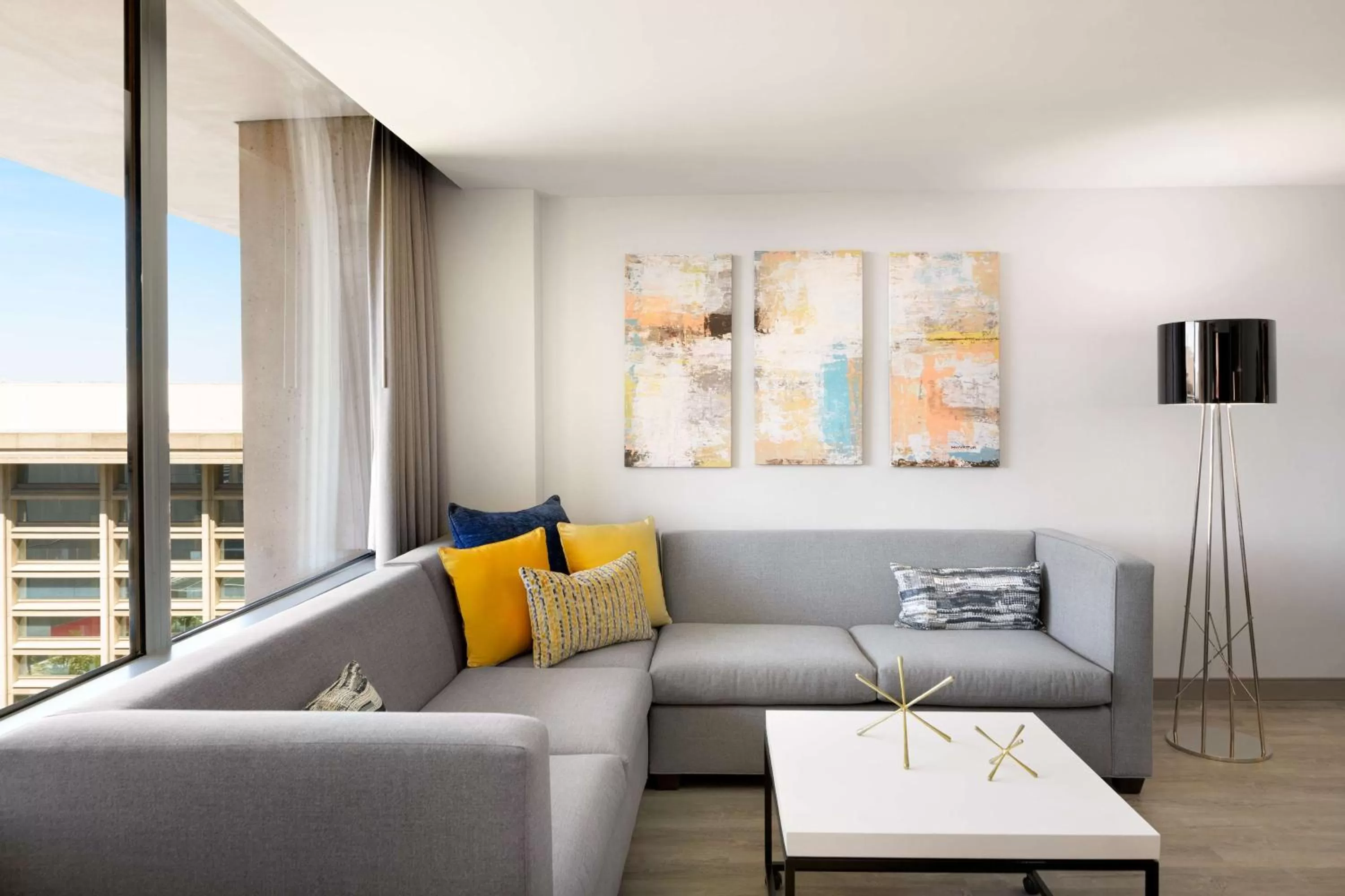 Living room in Hilton Washington DC National Mall The Wharf