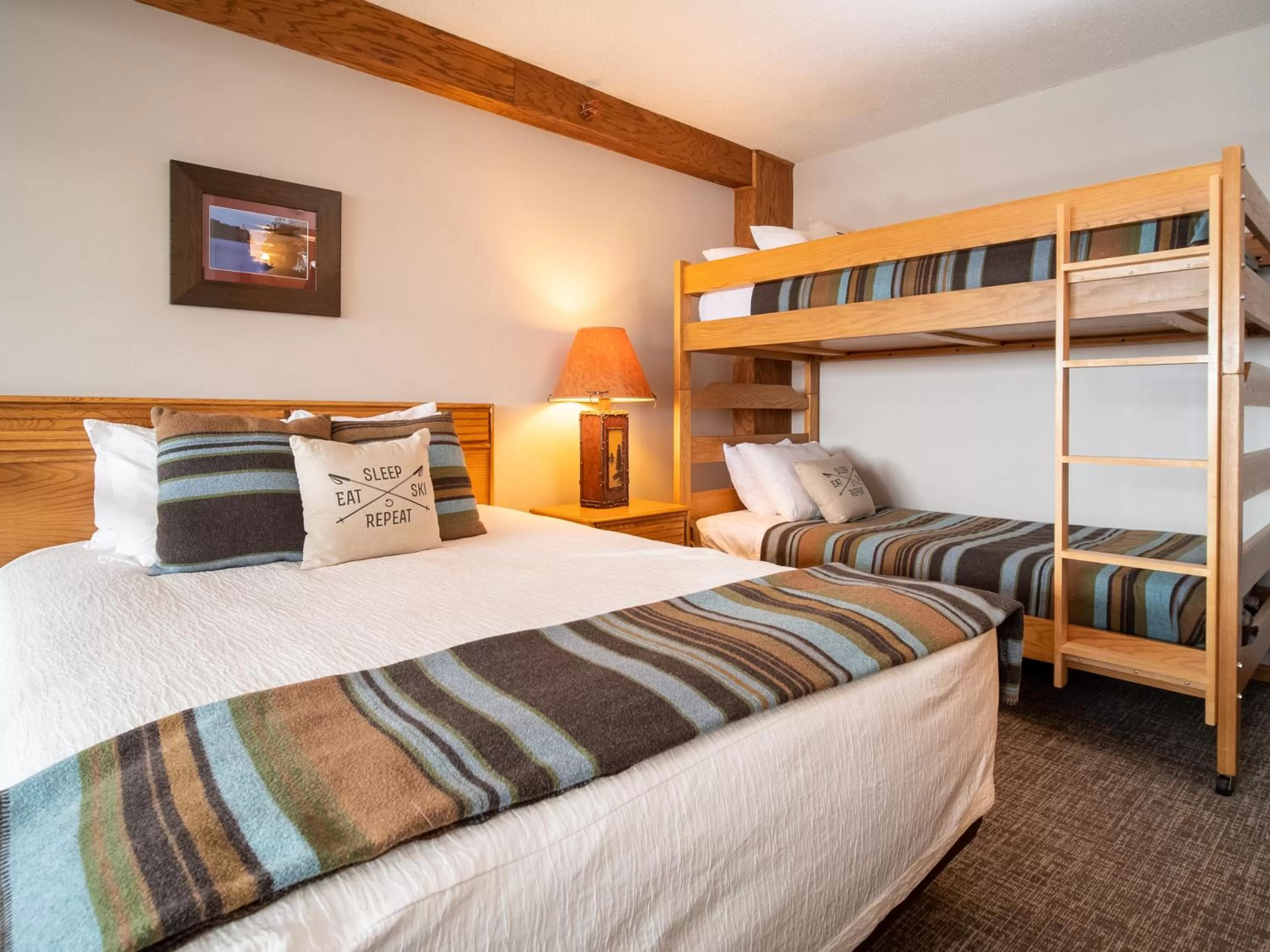 Bed in Caribou Highlands Lodge