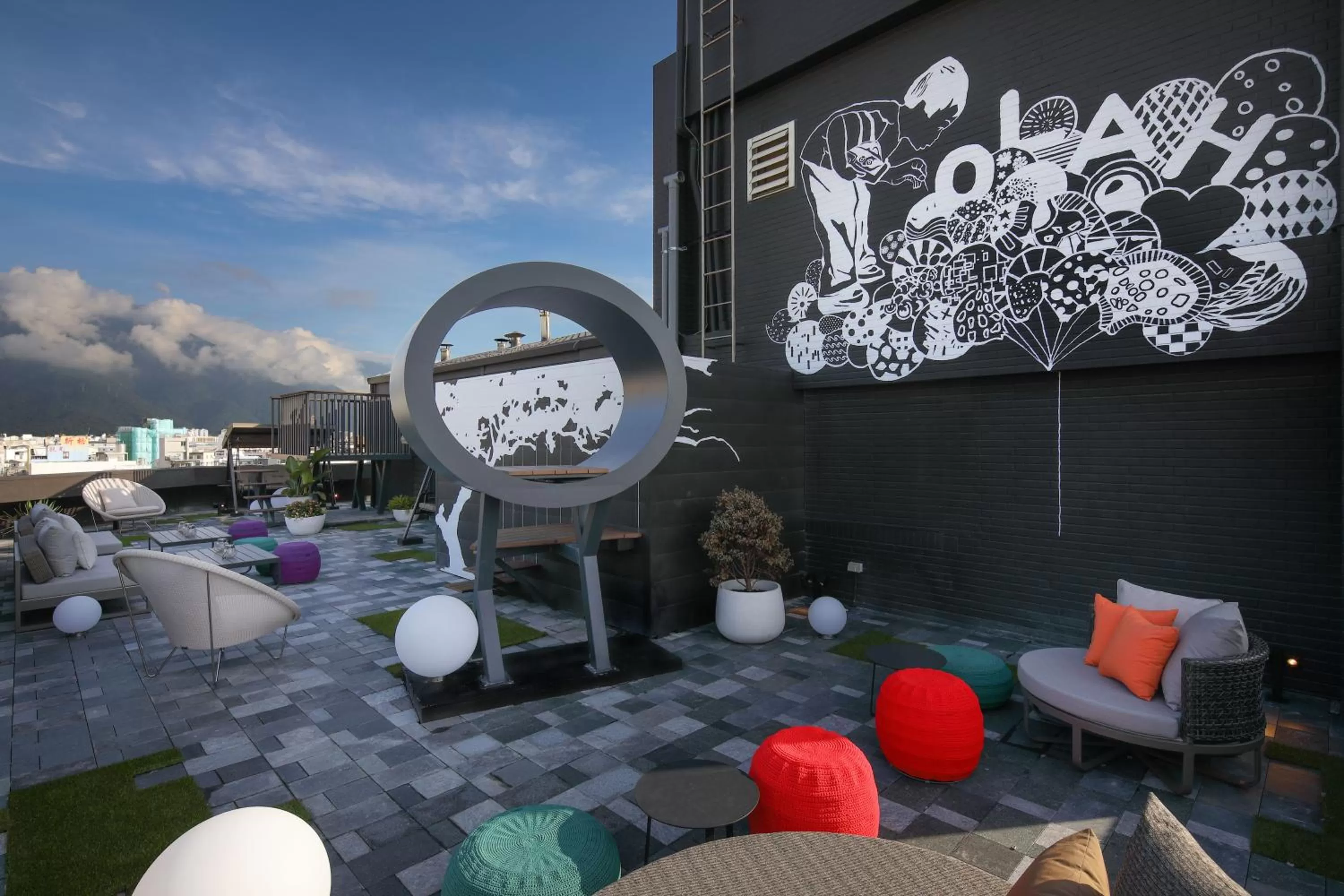 Patio in OLAH Poshtel - Hualien Zhongfu